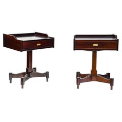 Retro  60s Pair of Side Tables Rosewood Italian Design by Claudio Salocchi for Sormani