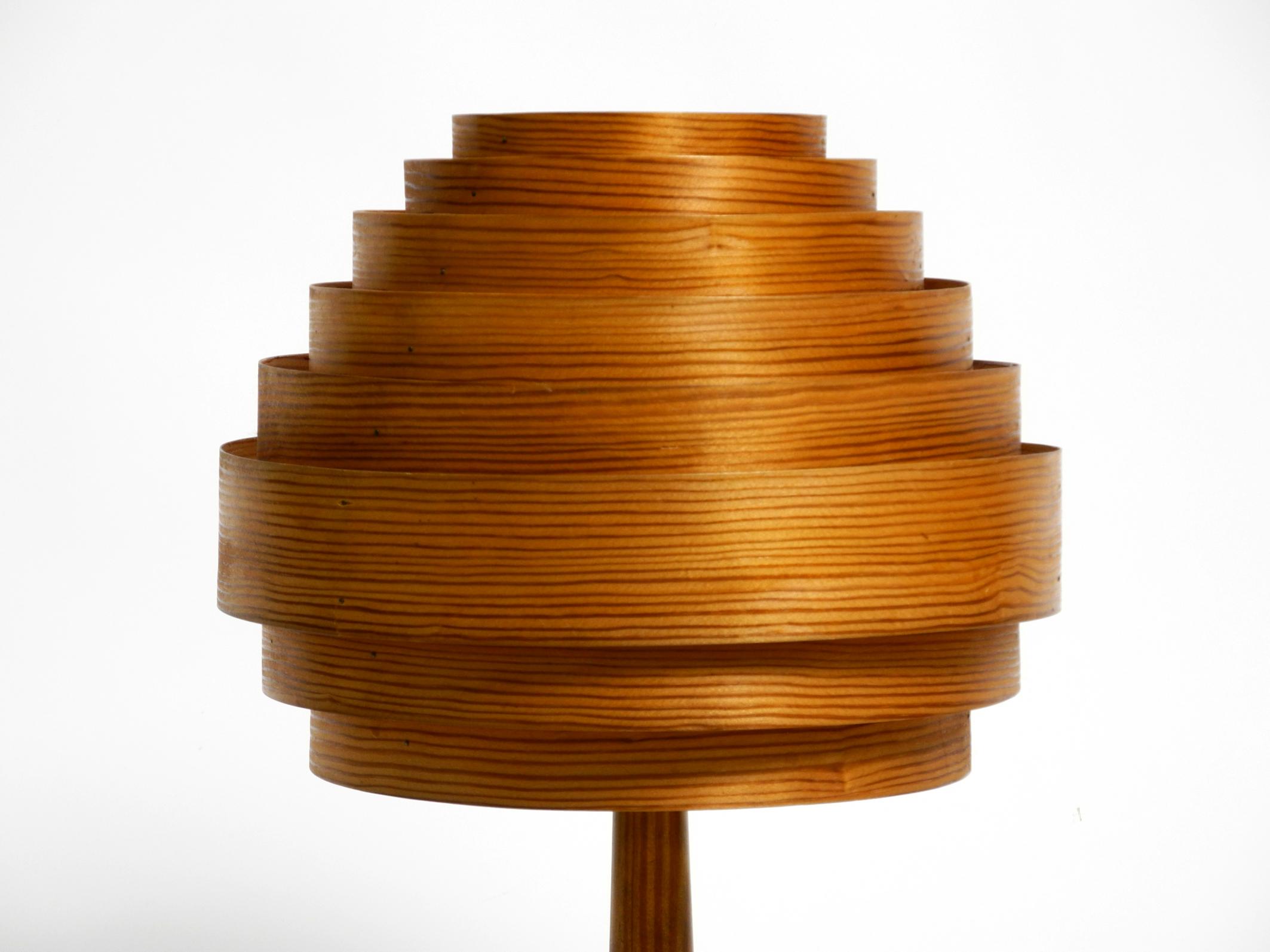 60s pine veneer lamella table lamp by Hans Agne Jakobsson  Markaryd Sweden For Sale 7