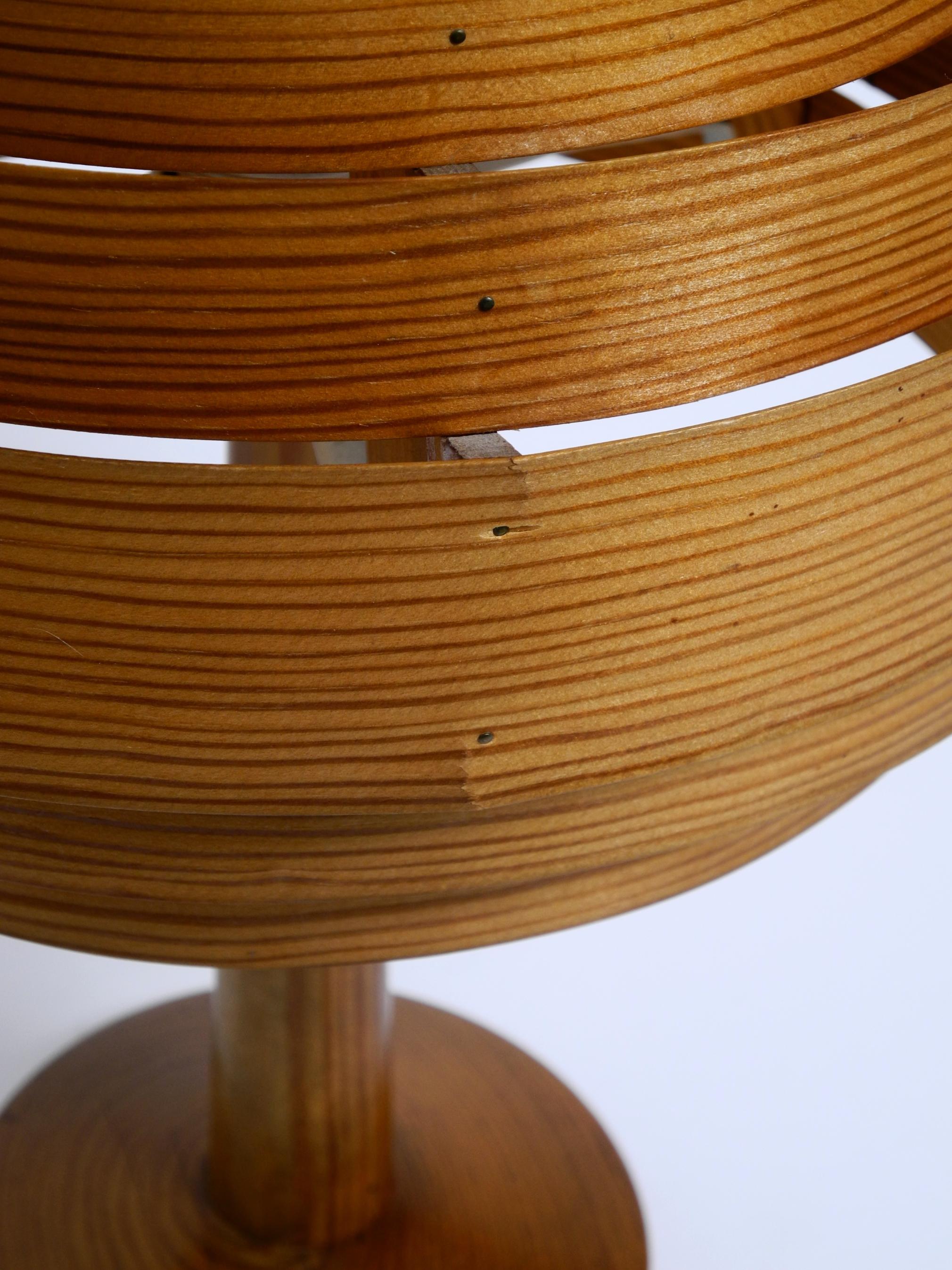 60s pine veneer lamella table lamp by Hans Agne Jakobsson  Markaryd Sweden For Sale 9