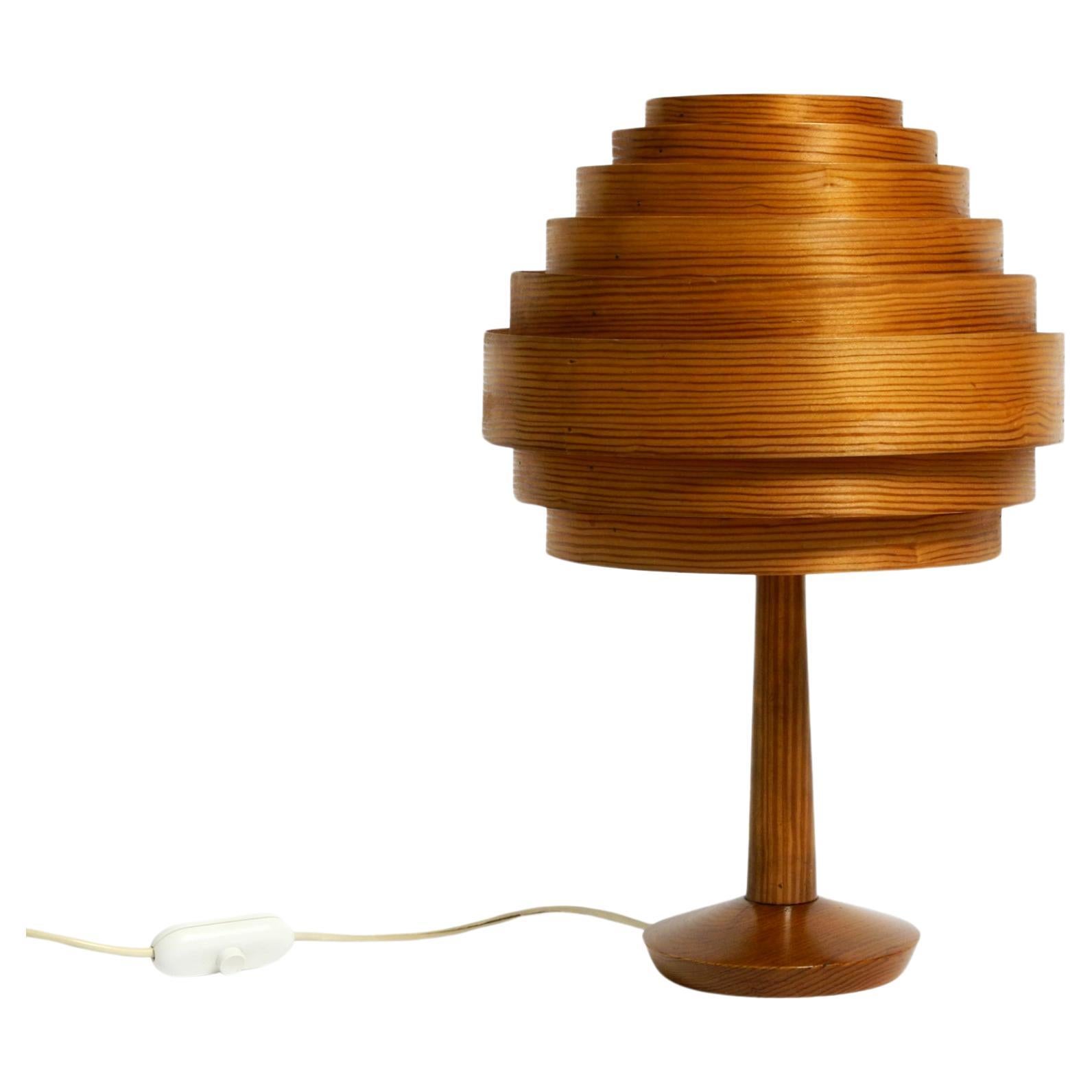 60s pine veneer lamella table lamp by Hans Agne Jakobsson  Markaryd Sweden For Sale