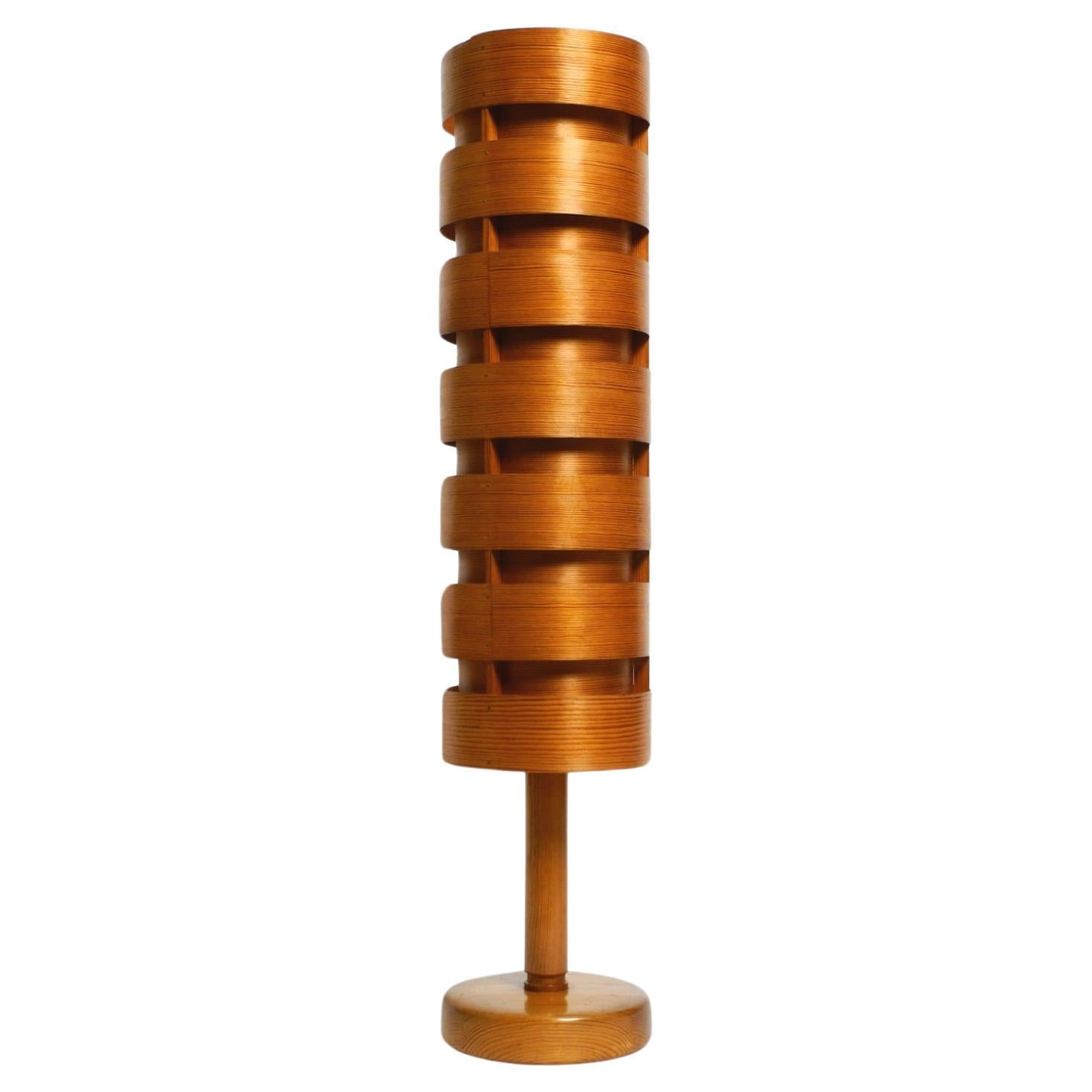 60s pine veneer slat floor lamp by Hans Agne Jakobsson  AB Ellysett - Markaryd 