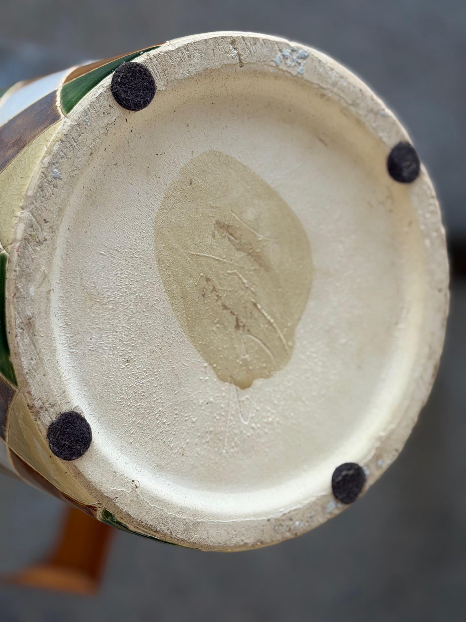 60s Pop Art Hand gemalt Keramik Schirmständer Halter abstrakte Harlekin (20. Jahrhundert) im Angebot