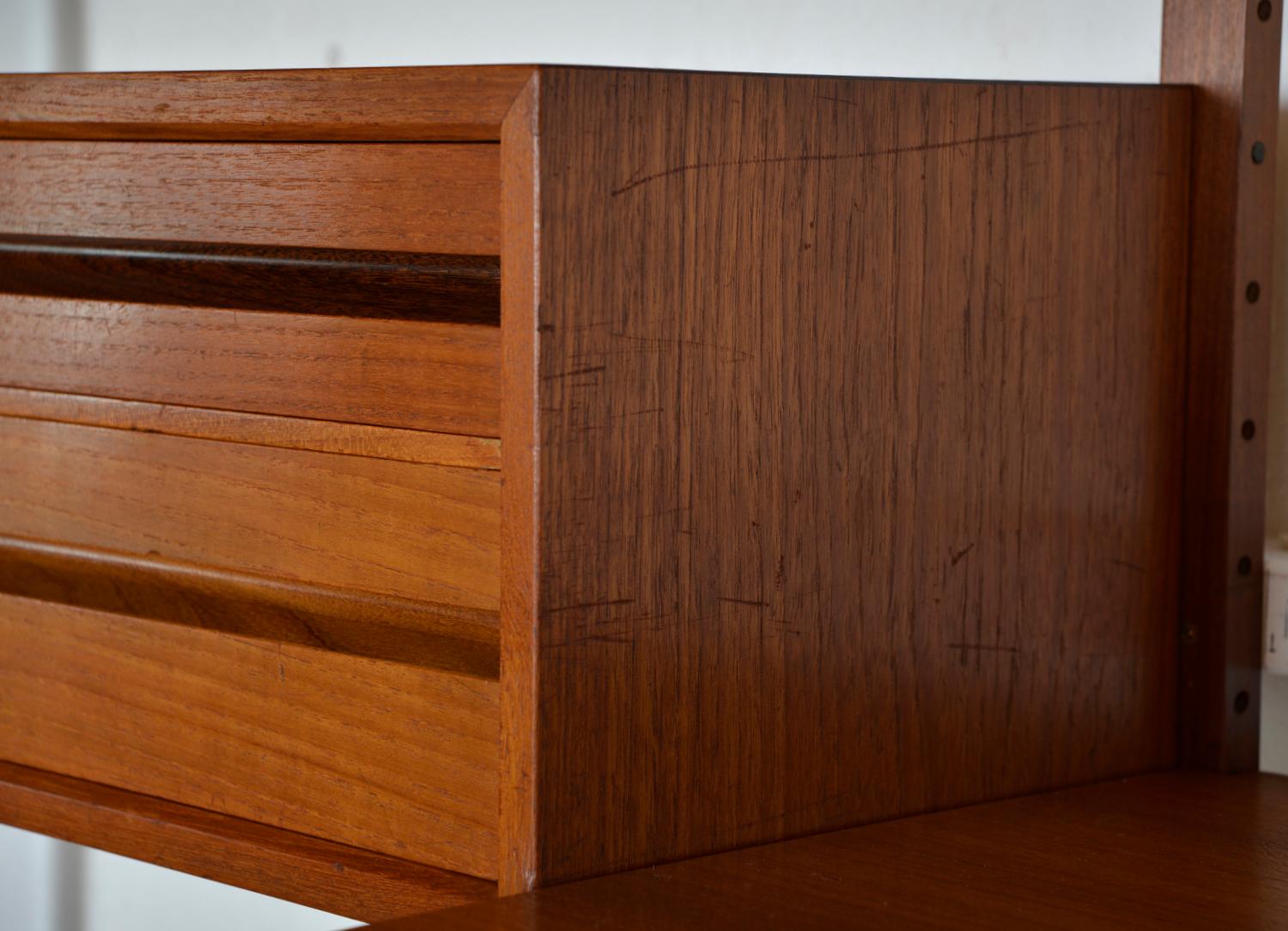 60s Poul Cadovius Modular Teak 3-Bay Danish Royal System Wall Unit Shelving Bar 11