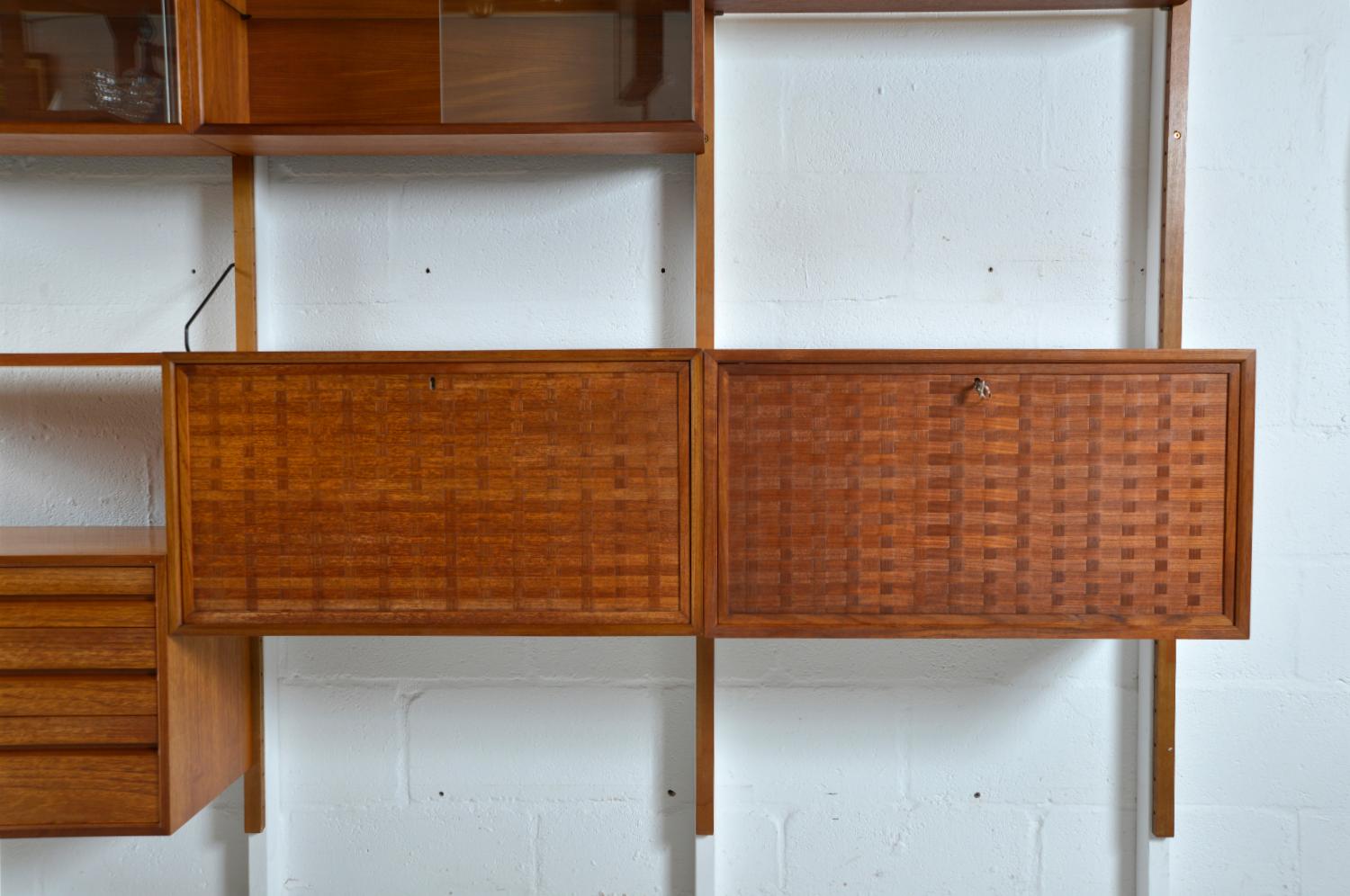60s Poul Cadovius Modular Teak 3-Bay Danish Royal System Wall Unit Shelving Desk 4