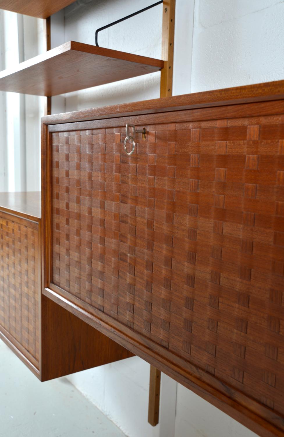 60s Poul Cadovius Modular Teak 3-Bay Danish Royal System Wall Unit Shelving Desk 6