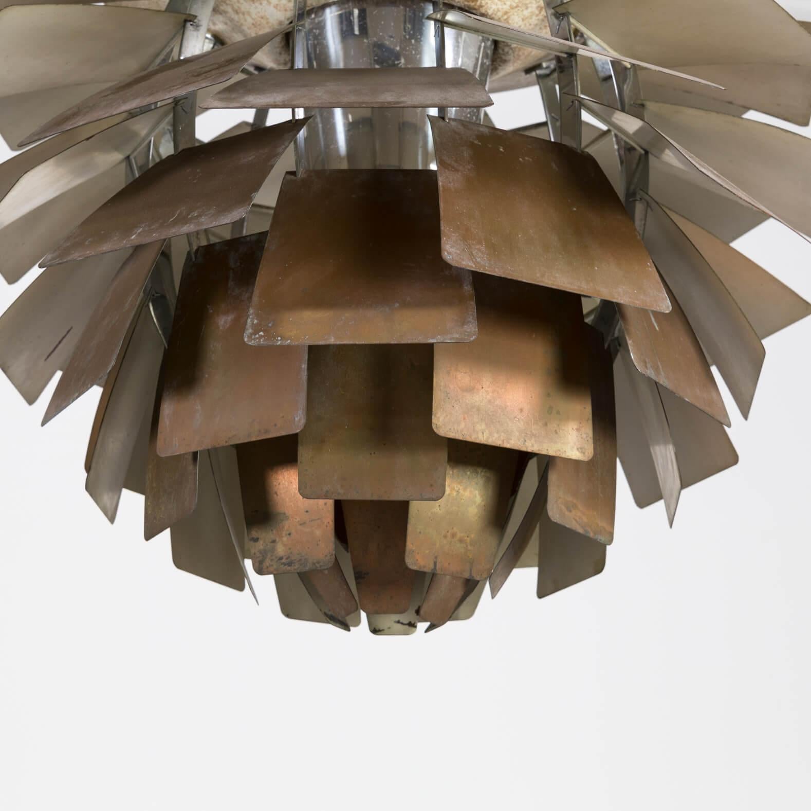 1960s Poul Henningsen ‘Artichoke’ Pendant Lamp for Louis Poulsen In Fair Condition For Sale In Amstelveen, Noord