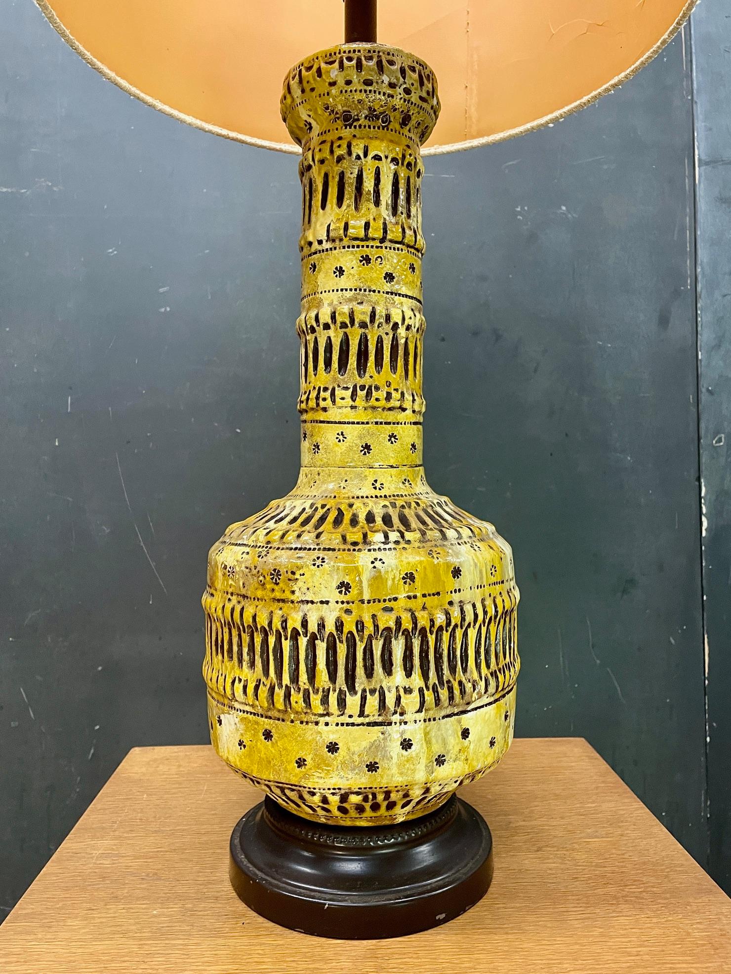 60s Psychedelic Era Polychromed Plaster Lamp Flower Power Yellow Mod as Panton For Sale 1