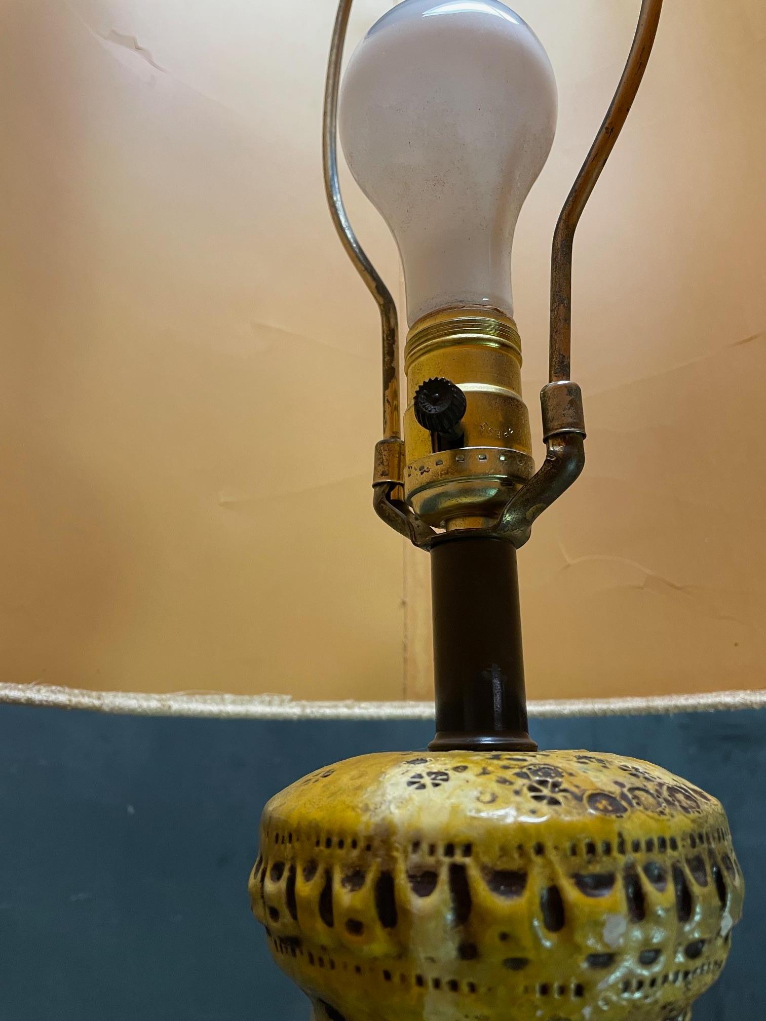 60s Psychedelic Era Polychromed Plaster Lamp Flower Power Yellow Mod as Panton For Sale 2