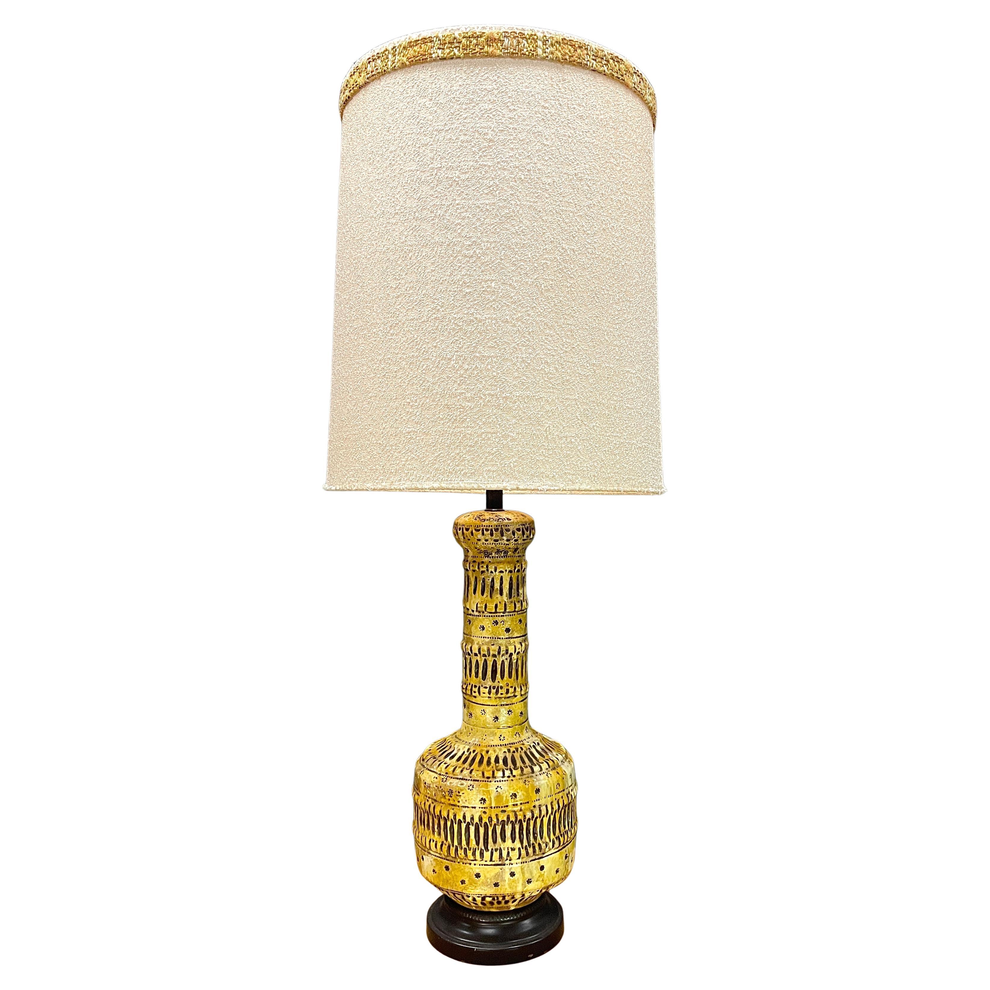 60s Psychedelic Era Polychromed Plaster Lamp Flower Power Yellow Mod as Panton For Sale