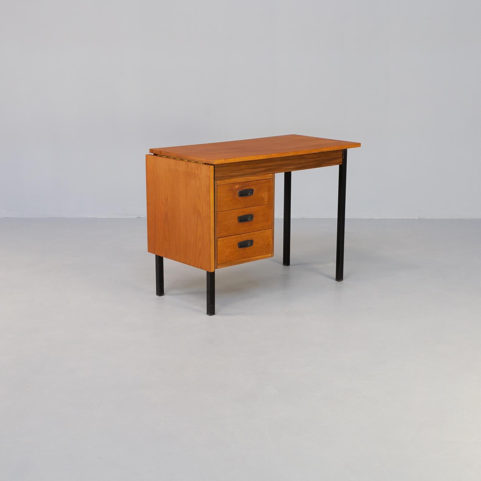 60s Rare Drop Leaf Writing Desk Attr H, Sigh & Sons Møbelfabrik A/S In Good Condition For Sale In Amstelveen, Noord