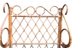 60s Rattan 3-Tiered Glass Shelf Etagère