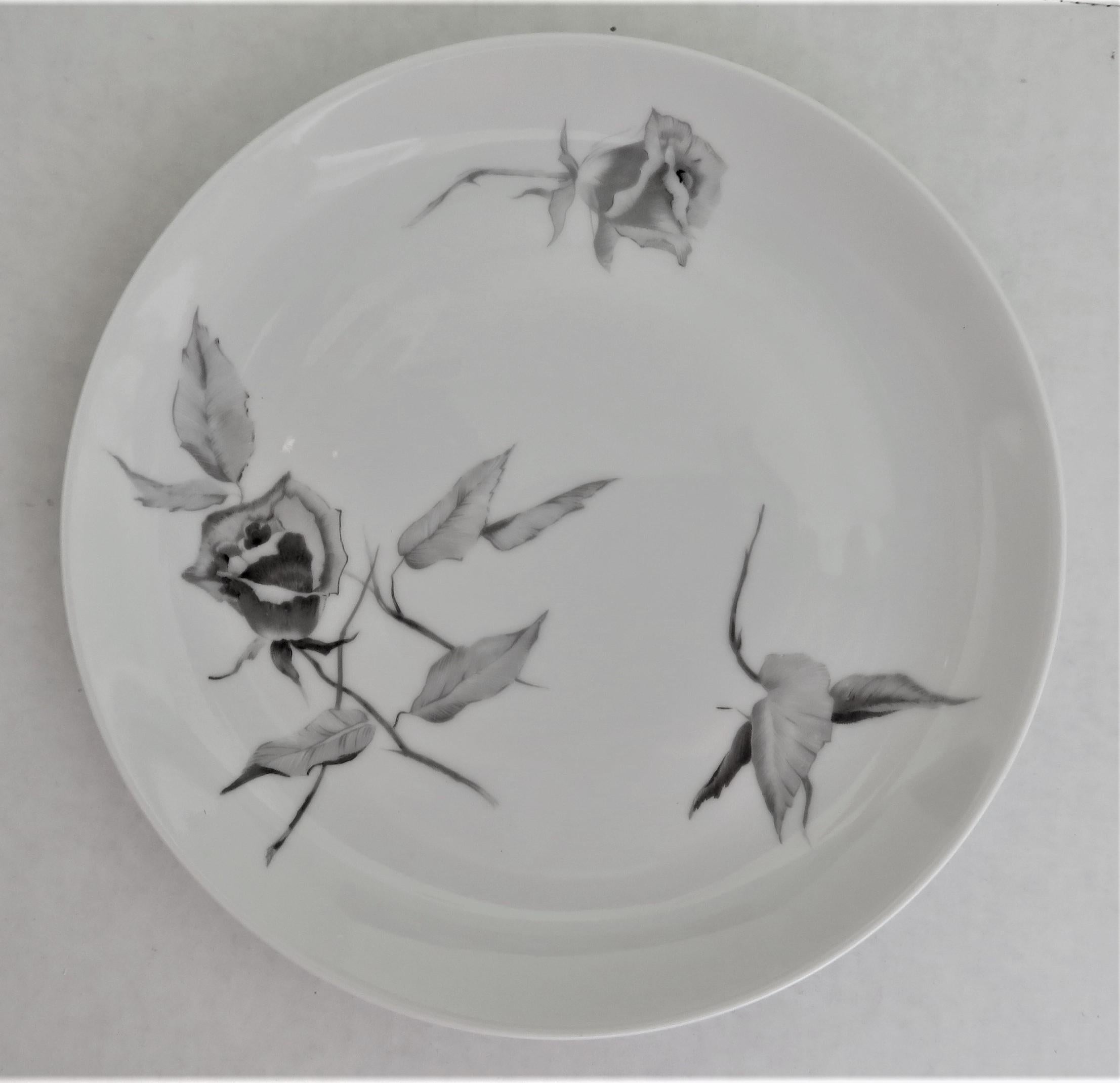 German 60s Raymond Loewy Jet Rose for Rosenthal 12 Dessert / Salad Plates