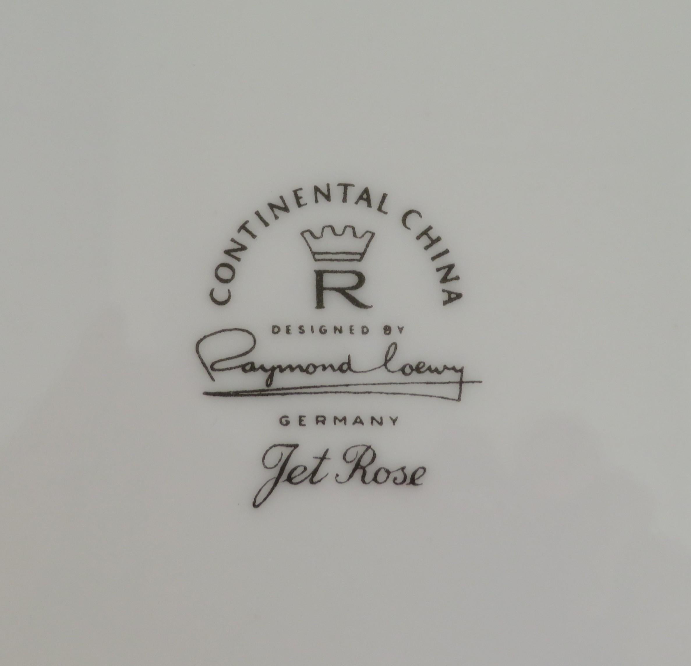 Mid-20th Century 60s Raymond Loewy Jet Rose for Rosenthal 12 Dessert / Salad Plates