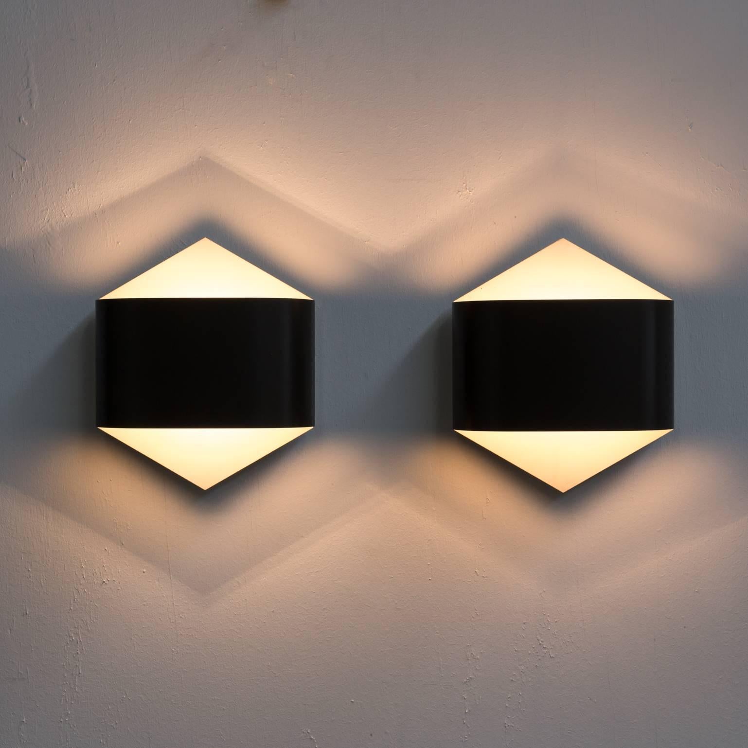 1960s Rolf Krüger & Dieter Witte wall sconces by Staff Germany, set of two Good condition consistent with age and use.
