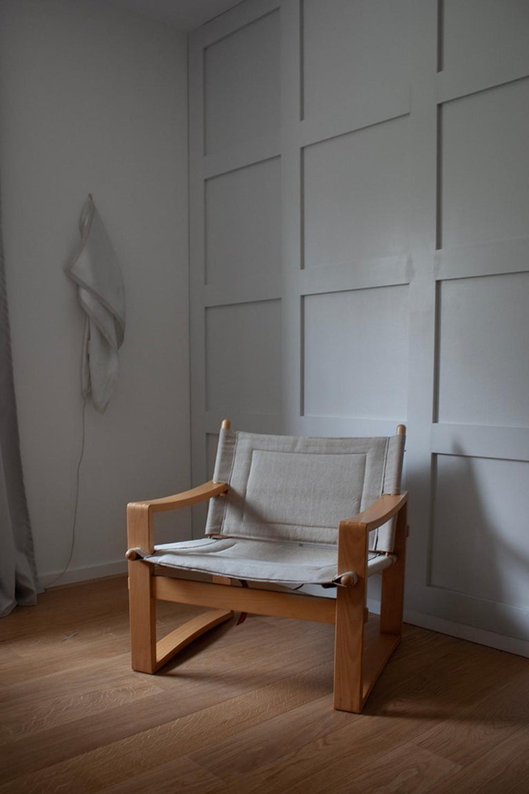 1960 Scandinavian Mid-Century Modern Safari Canvas Chair by Børge Jensen&Sonner For Sale 8