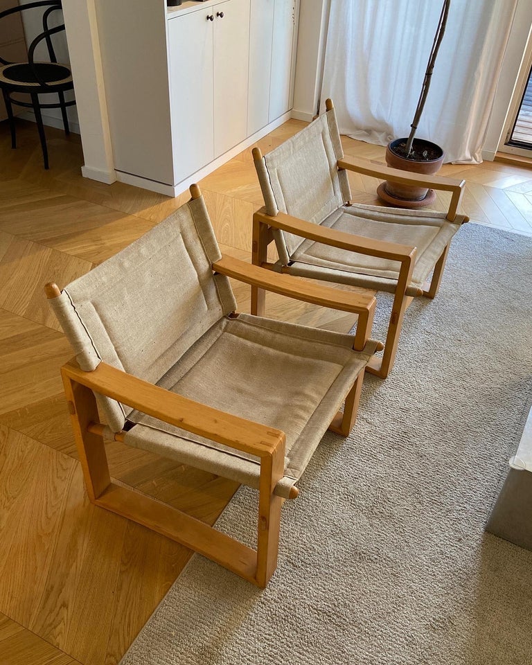 1960 Scandinavian Mid-Century Modern Safari Canvas Chair by Børge Jensen&Sonner For Sale 10