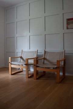 1960 Scandinavian Mid-Century Modern Safari Canvas Chair by Børge Jensen&Sonner