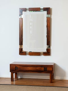 60s Scandinavian Brutalist Mid Century Hallway Chest in Palisander by Glas & Trä