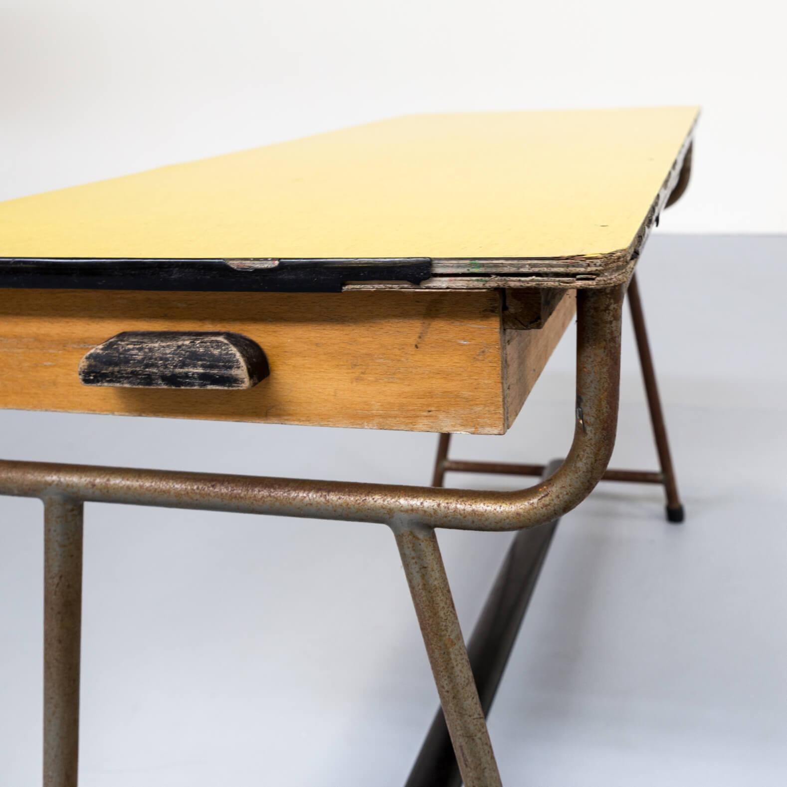 Formica 1960s Set of Two Industrial Children’s Writing Desk For Sale