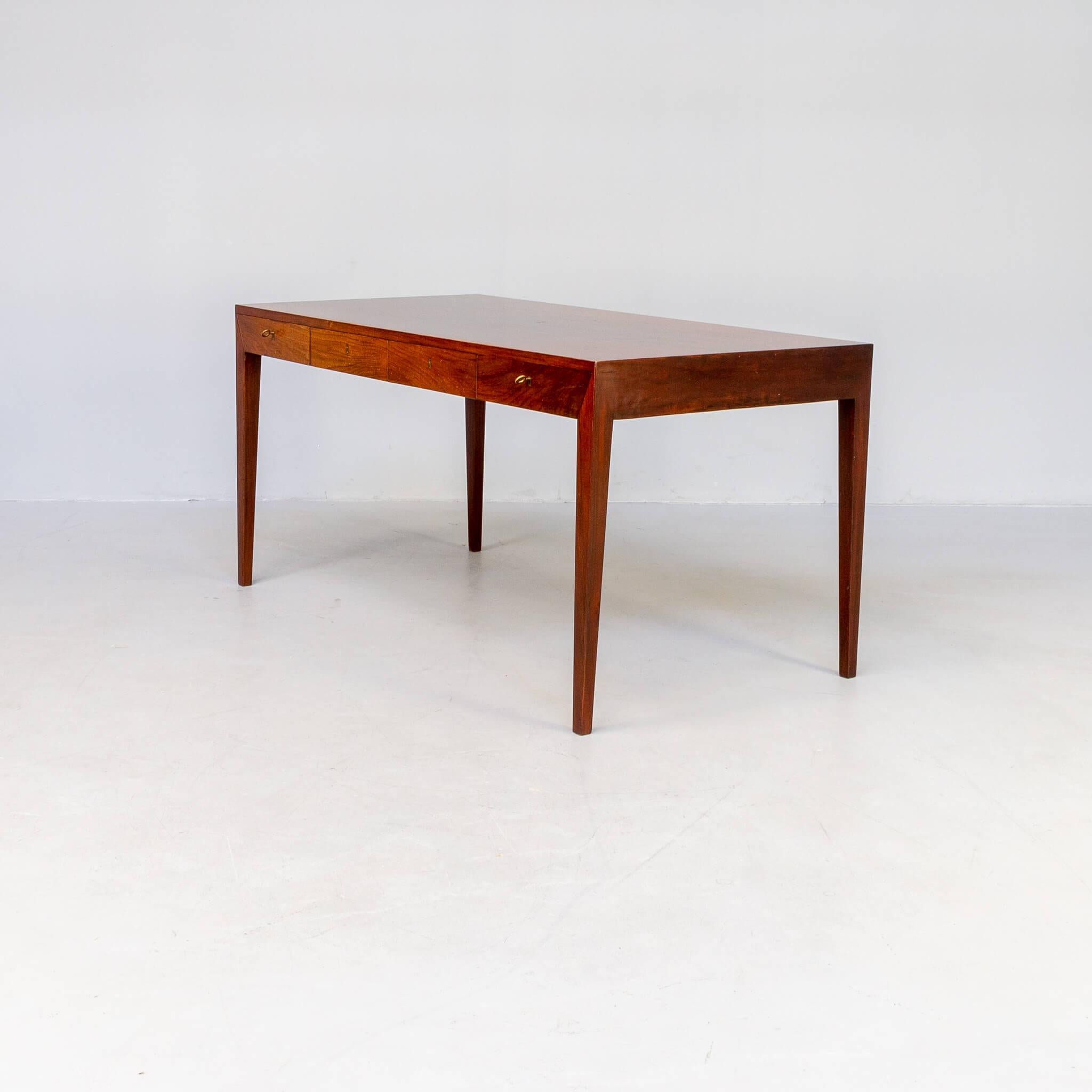 60s Severin Hansen Rosewood Writing Desk for Haslev In Good Condition In Amstelveen, Noord