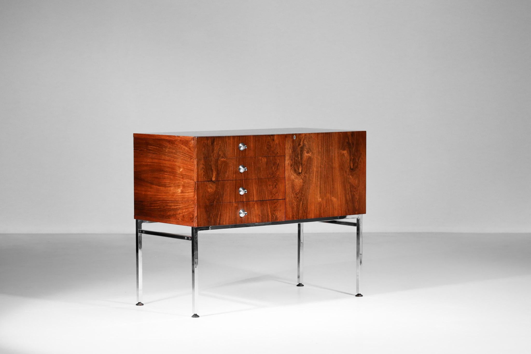 Mid-20th Century 1960s Sideboard by the French Designer Alain Richard Edited by Meuble TV For Sale