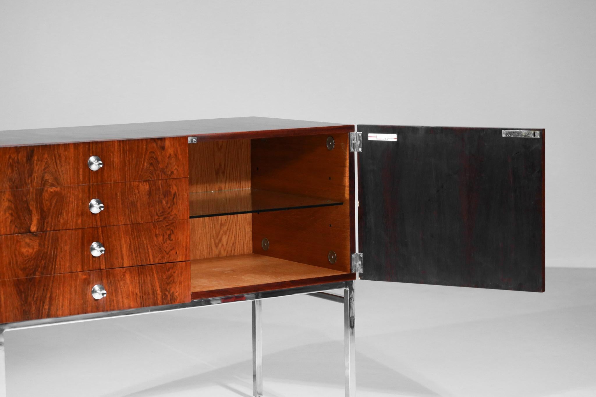 Steel 1960s Sideboard by the French Designer Alain Richard Edited by Meuble TV For Sale