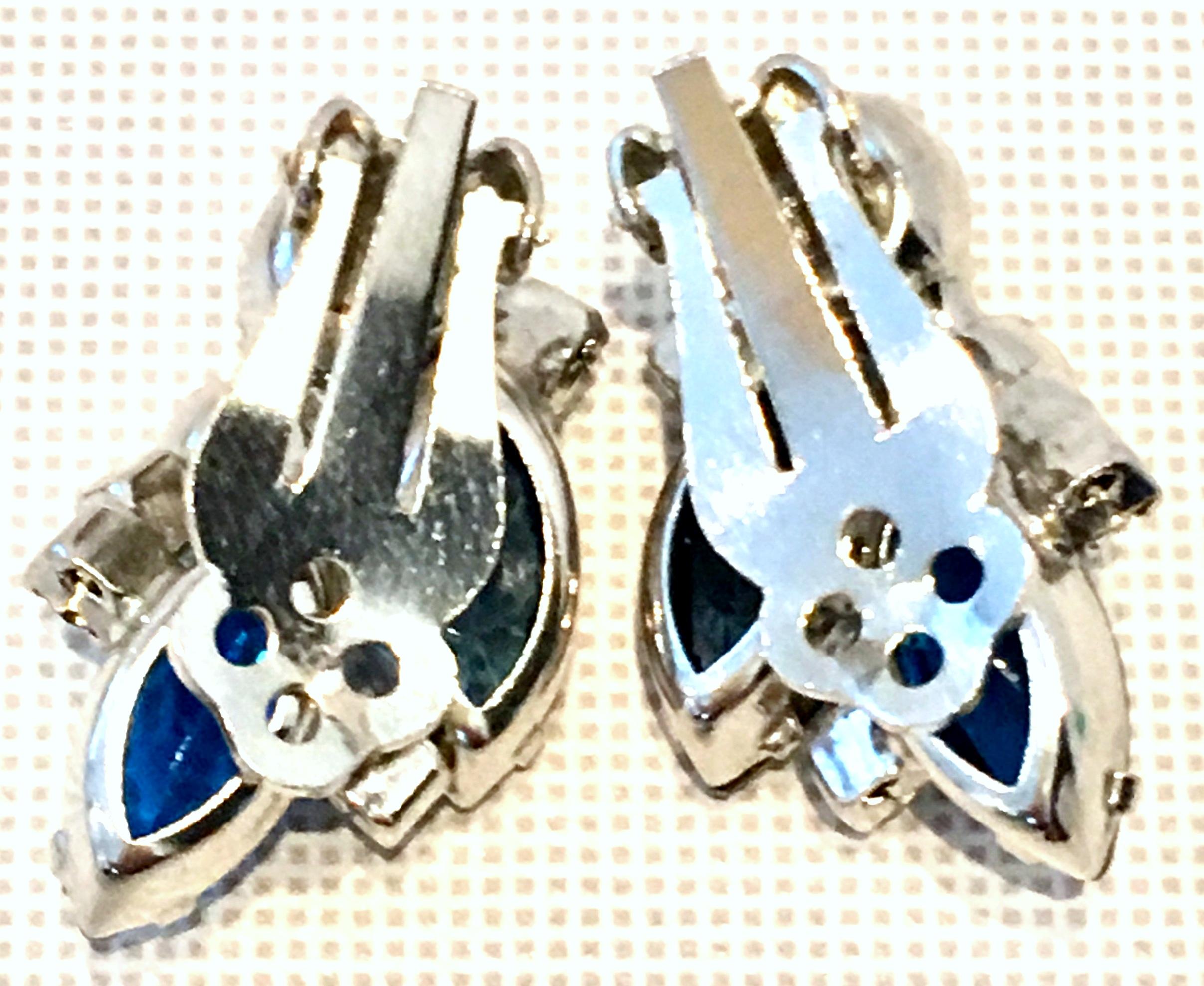 60's Silver & Austrian Crystal Dimensional Brooch And  Pair Of Earrings Set/3 im Angebot 9