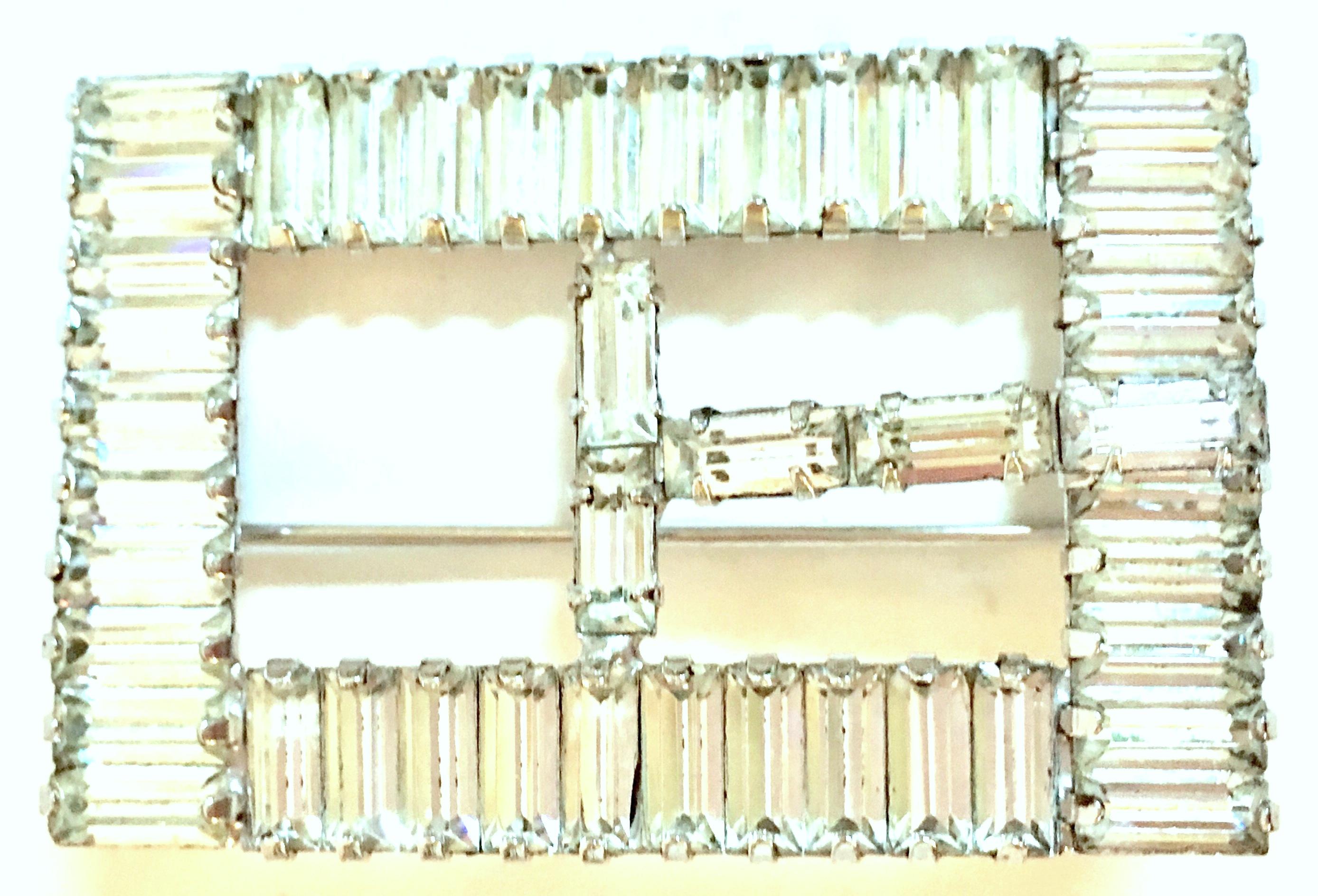 1960'S Silver & Crystal Clear Swarovski Rhinestone 