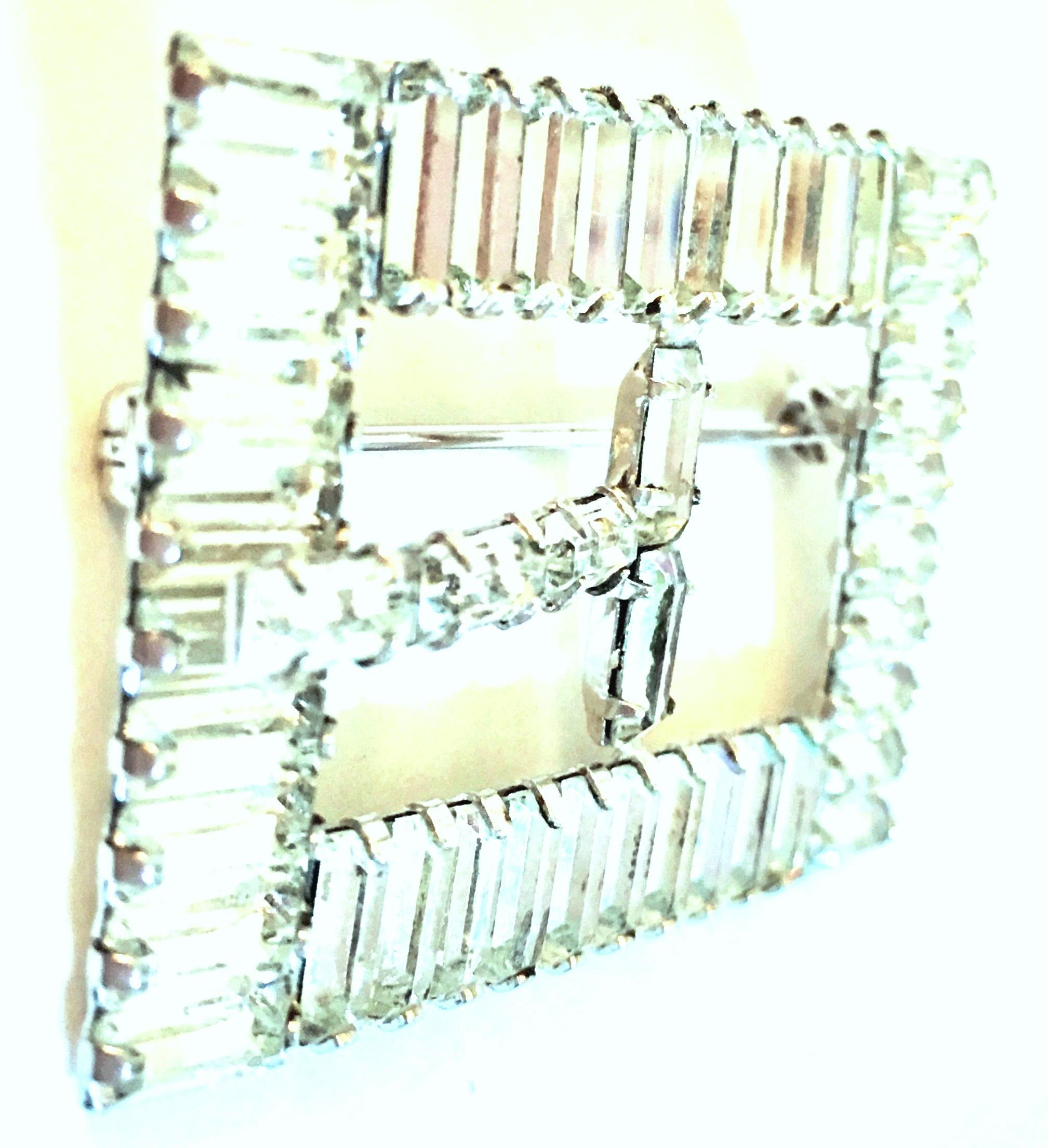 Women's or Men's 60'S Silver & Crystal Clear Swarovski Crystal 