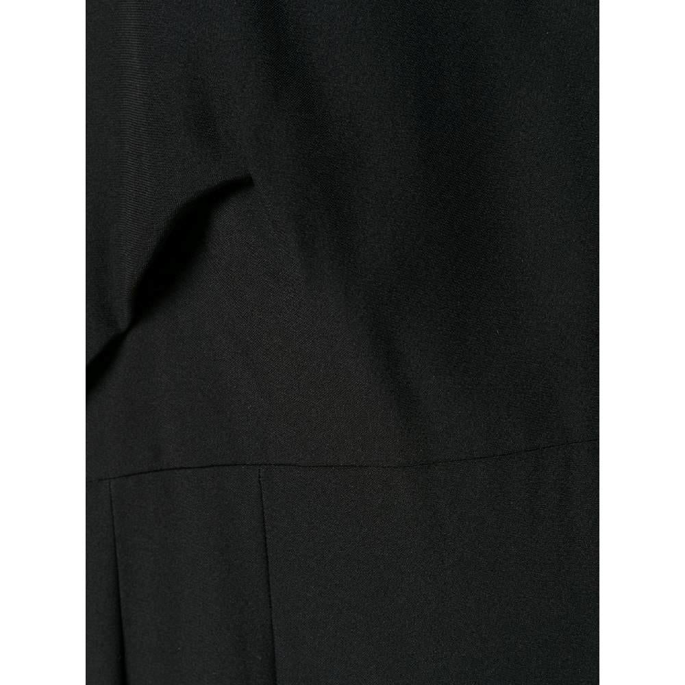 Black 60s Sorelle Fontana black dress with back purple and green drapery For Sale