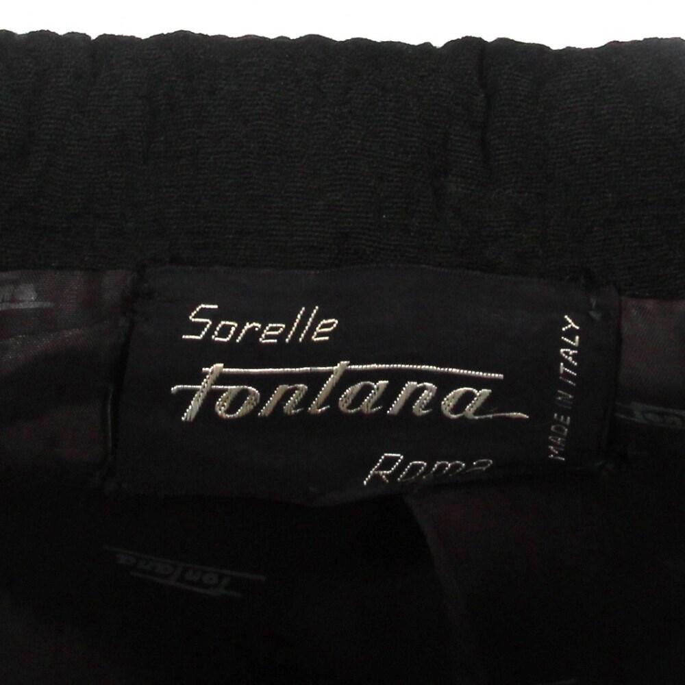 60s Sorelle Fontana Vintage black textured wool midi coat For Sale 3