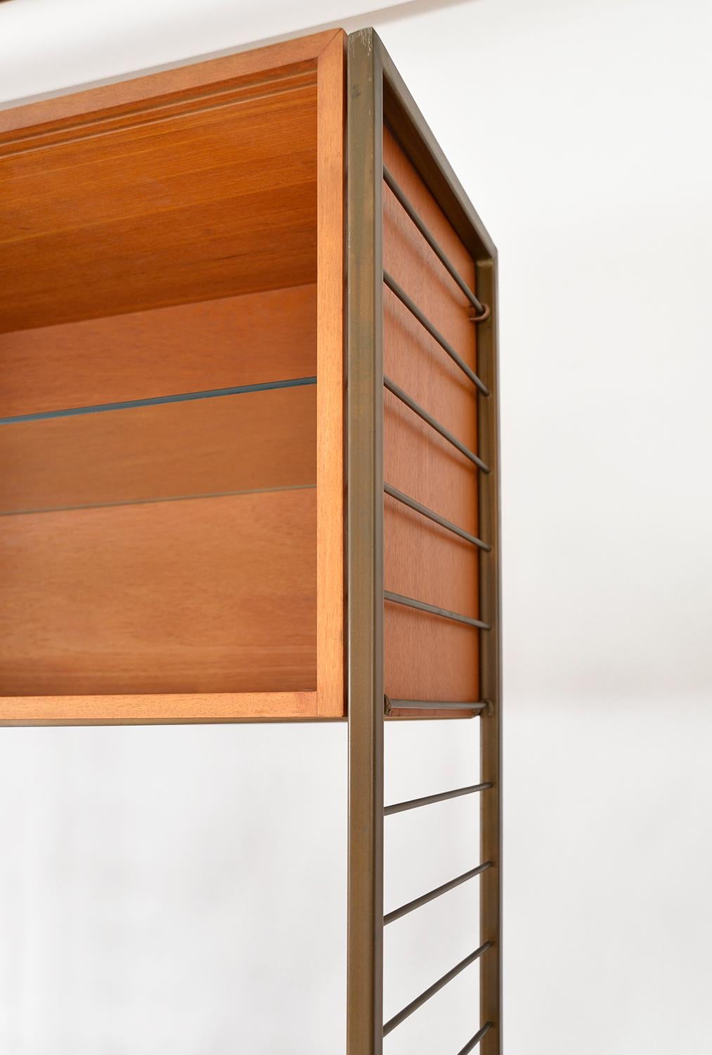 60s Staples Ladderax Freestanding Modular Teak Shelving System Room Divider Desk 5