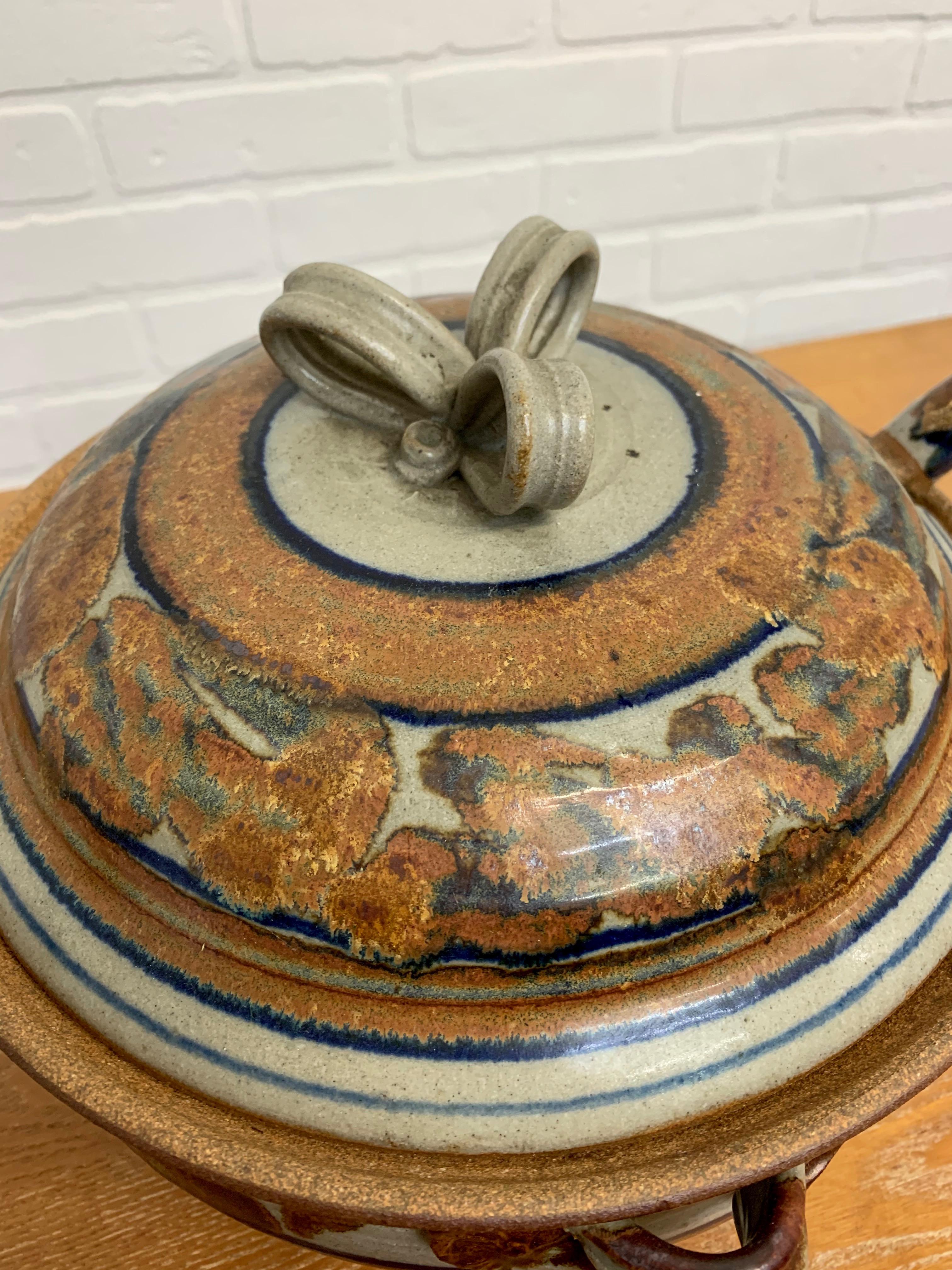 North American 1960s Stoneware Soup Tureen For Sale