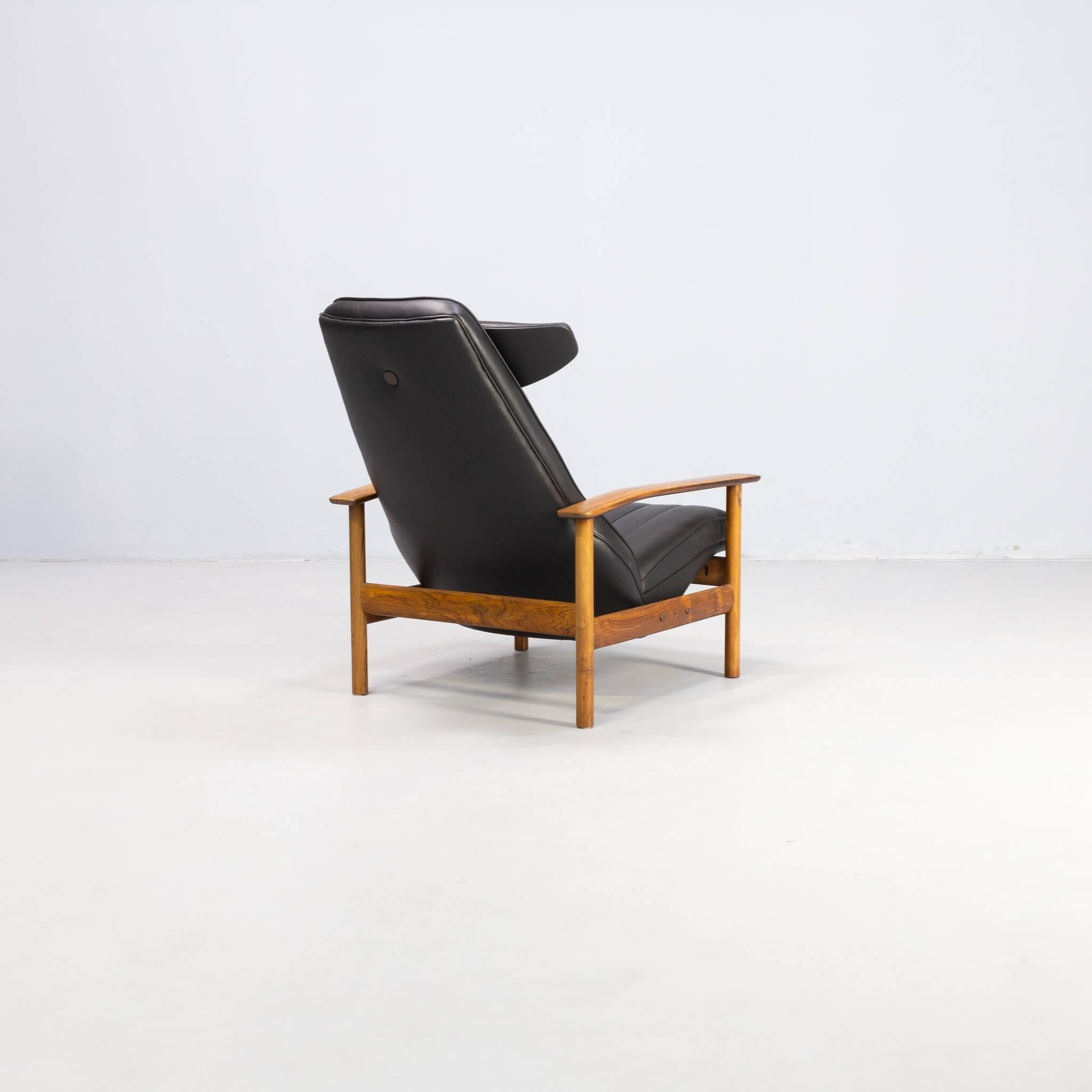 Leather 60s Sven Ivar Dysthe lounge chair for Dokka Møbler