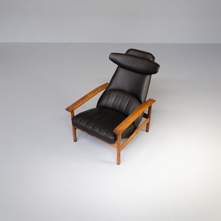 Leather 60s Sven Ivar Dysthe Unique and Rare Lounge Chair for Dokka Møbler For Sale