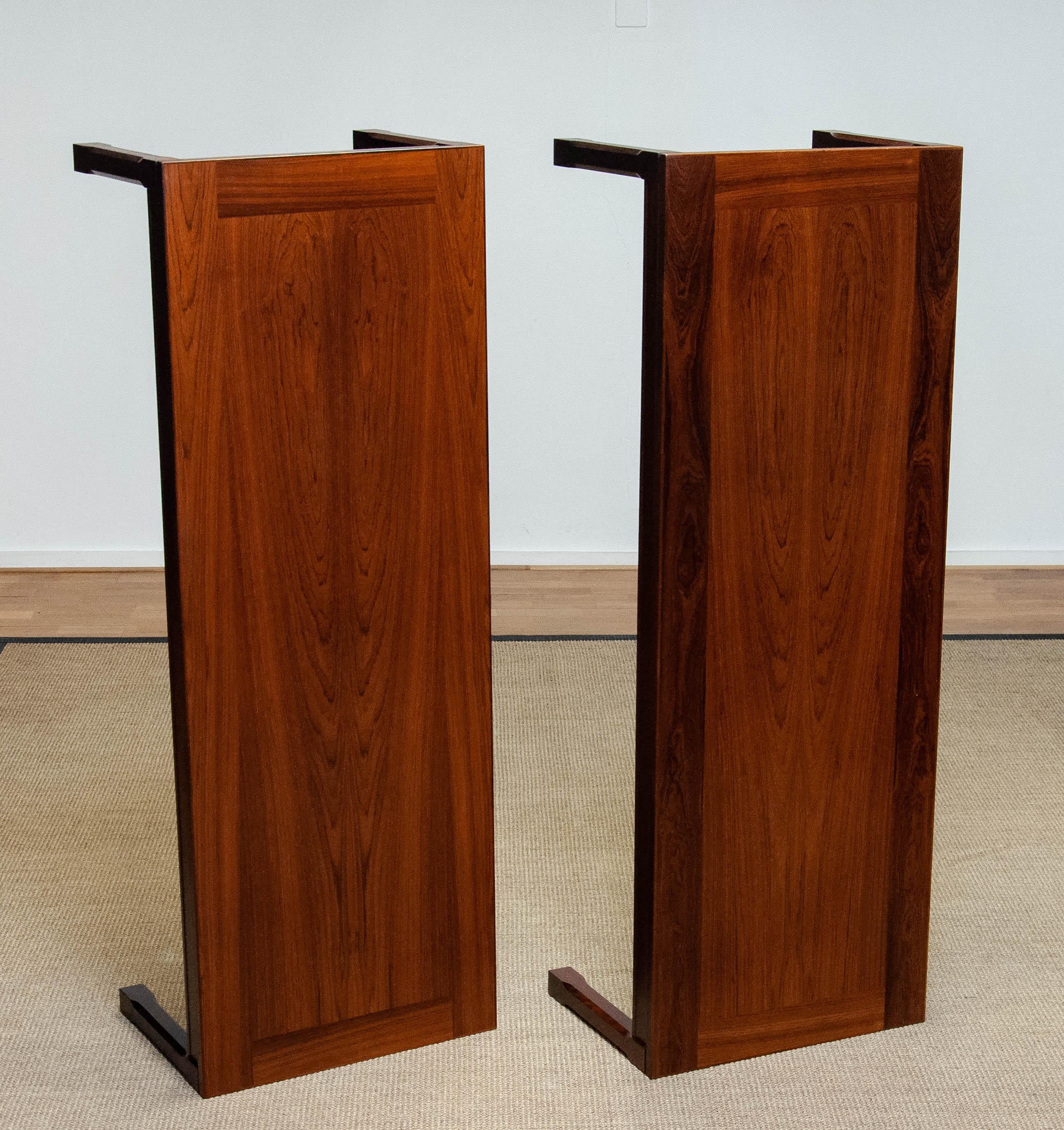 60s Hovering Rosewood Wall Mounted Cabinets Shelfs With Two Matching Side Tables For Sale 3
