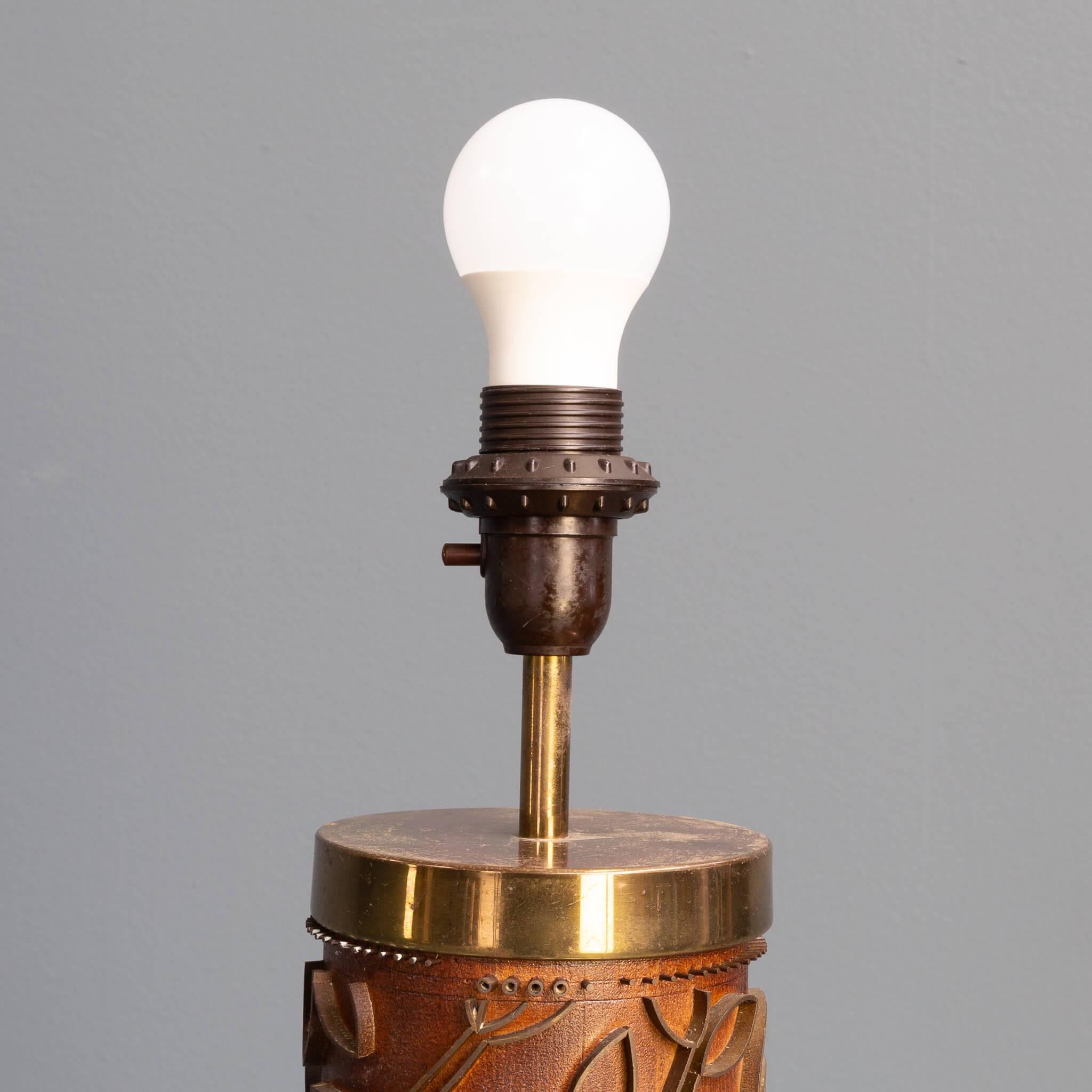 Brass 60s tablelamp for Bergboms For Sale