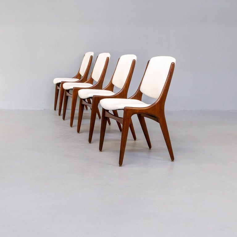 60s Teak Dining Chairs for Mahjongg Holland Set/4 For Sale at 1stDibs