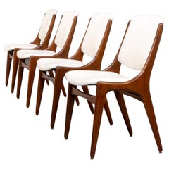 60s Teak Dining Chairs for Mahjongg Holland Set/4