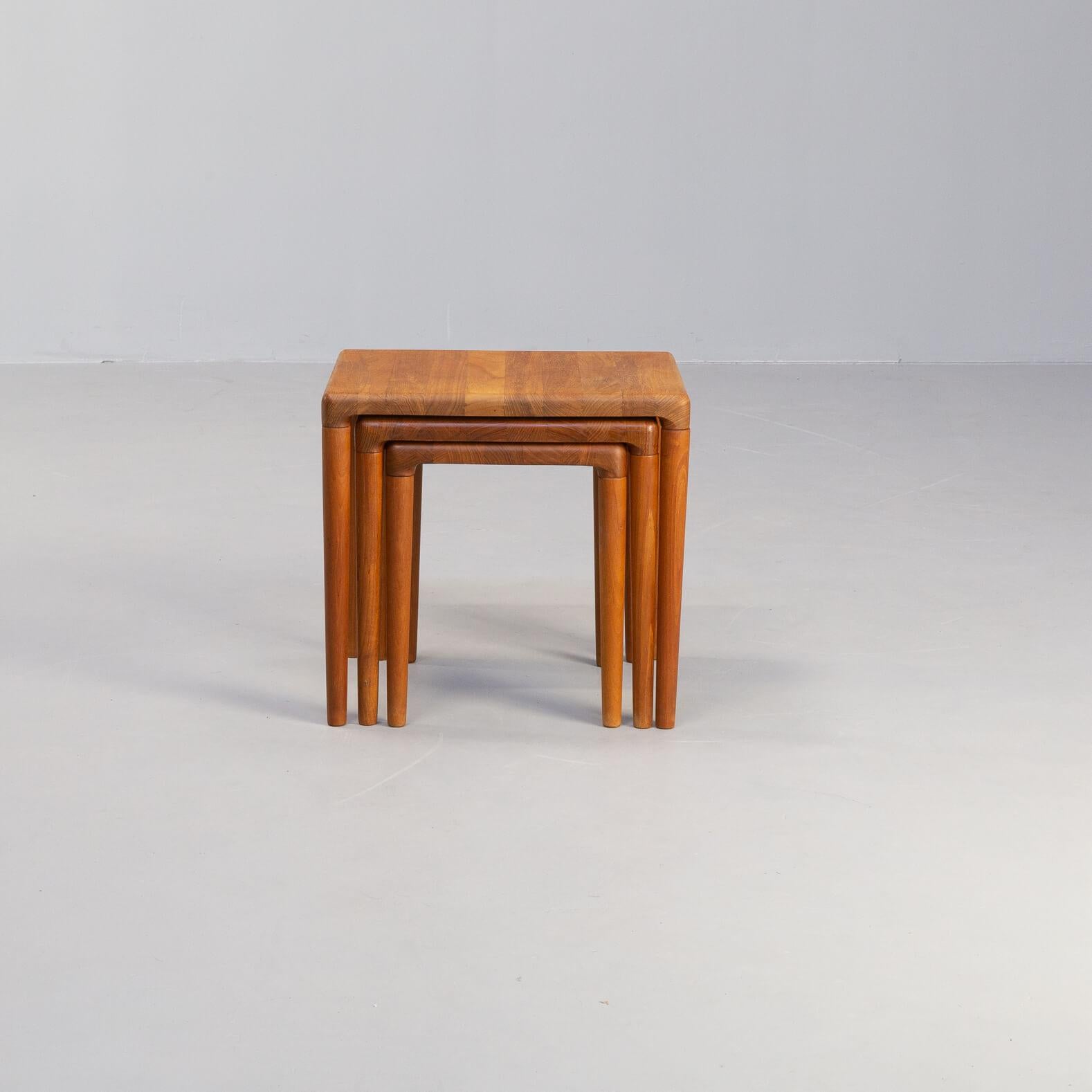 Mid-Century Modern 60s Teak Set of Nesting Tables for Dyrlund For Sale