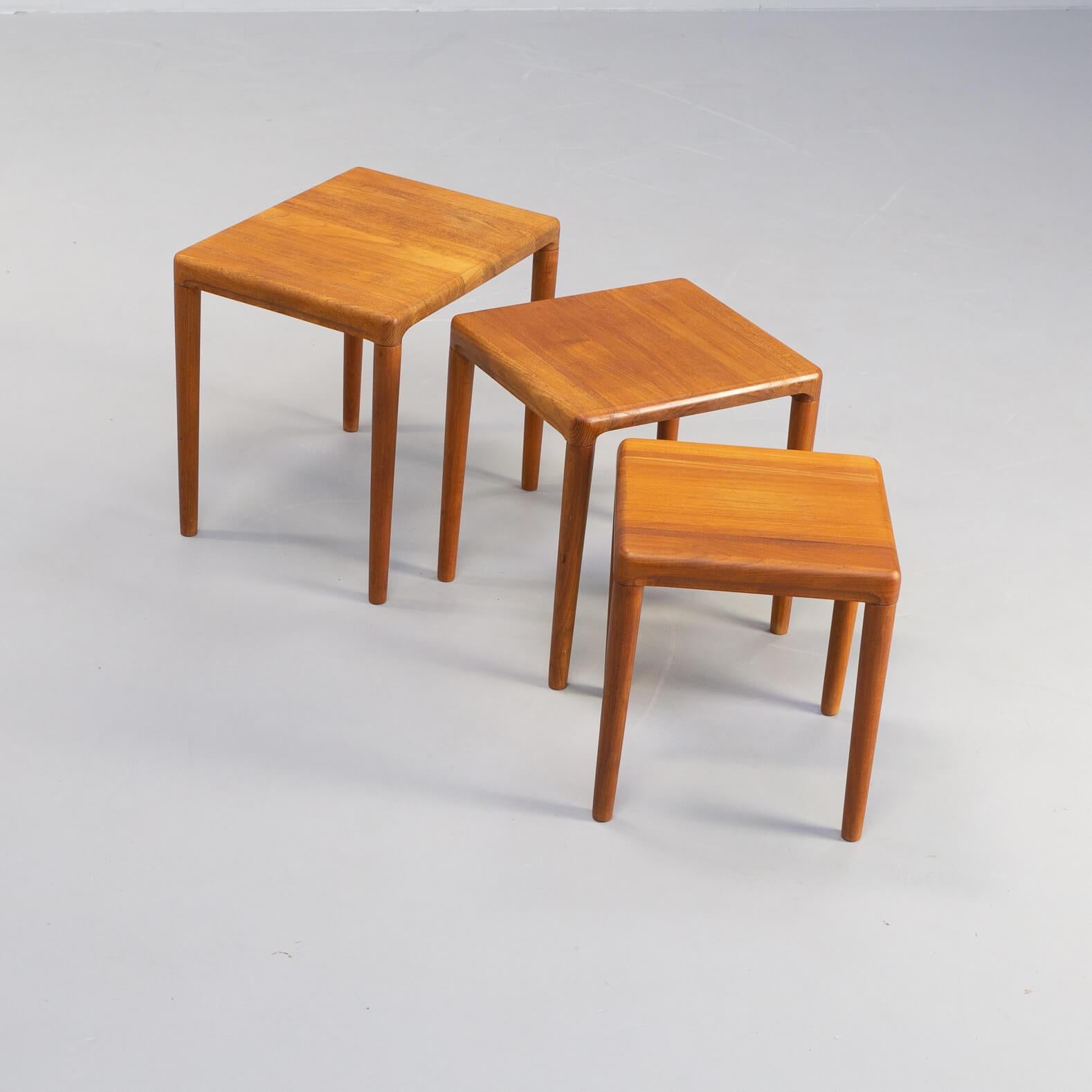 20th Century 60s Teak Set of Nesting Tables for Dyrlund For Sale