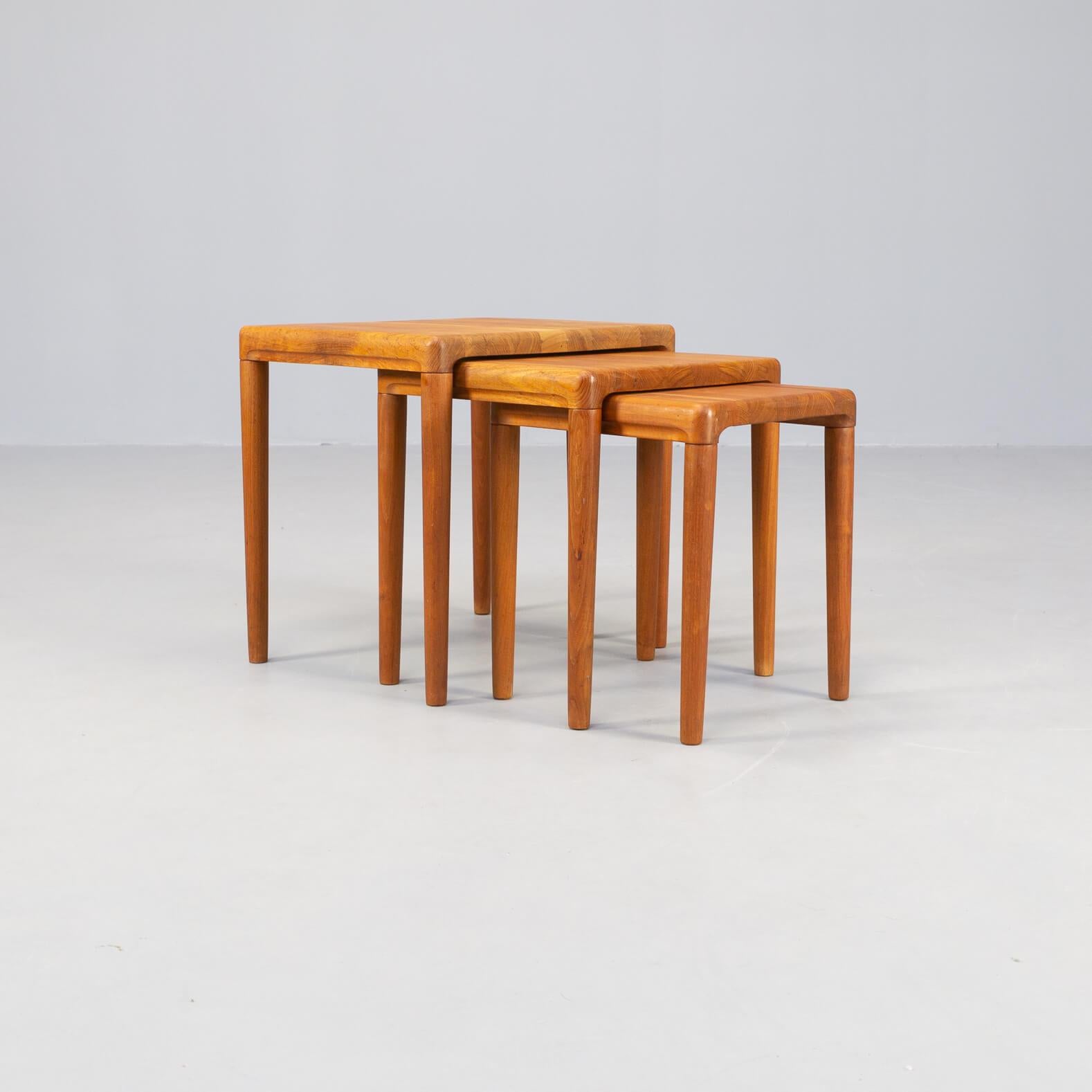 60s Teak Set of Nesting Tables for Dyrlund For Sale 2