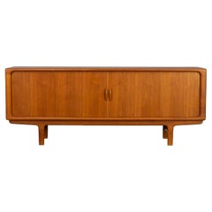 60s Teak Wooden Sideboard with Tambour Doors for Dyrlund