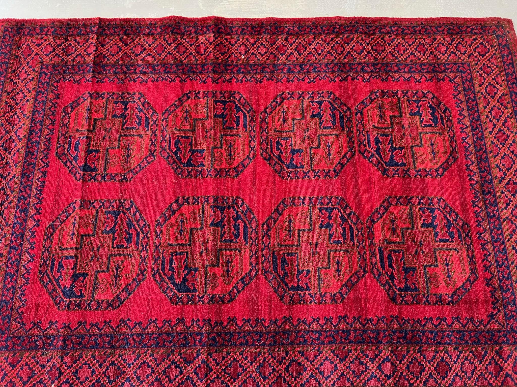 60's TEPPICH SIEGEL 8 Octagons Loop Pile UNUSED Mid Century Modern Afghan Rug im Angebot 6