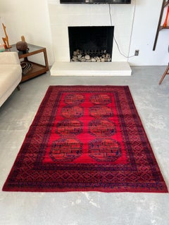 60's TEPPICH SIEGEL 8 Octagons Loop Pile UNUSED Mid Century Modern Afghan Rug