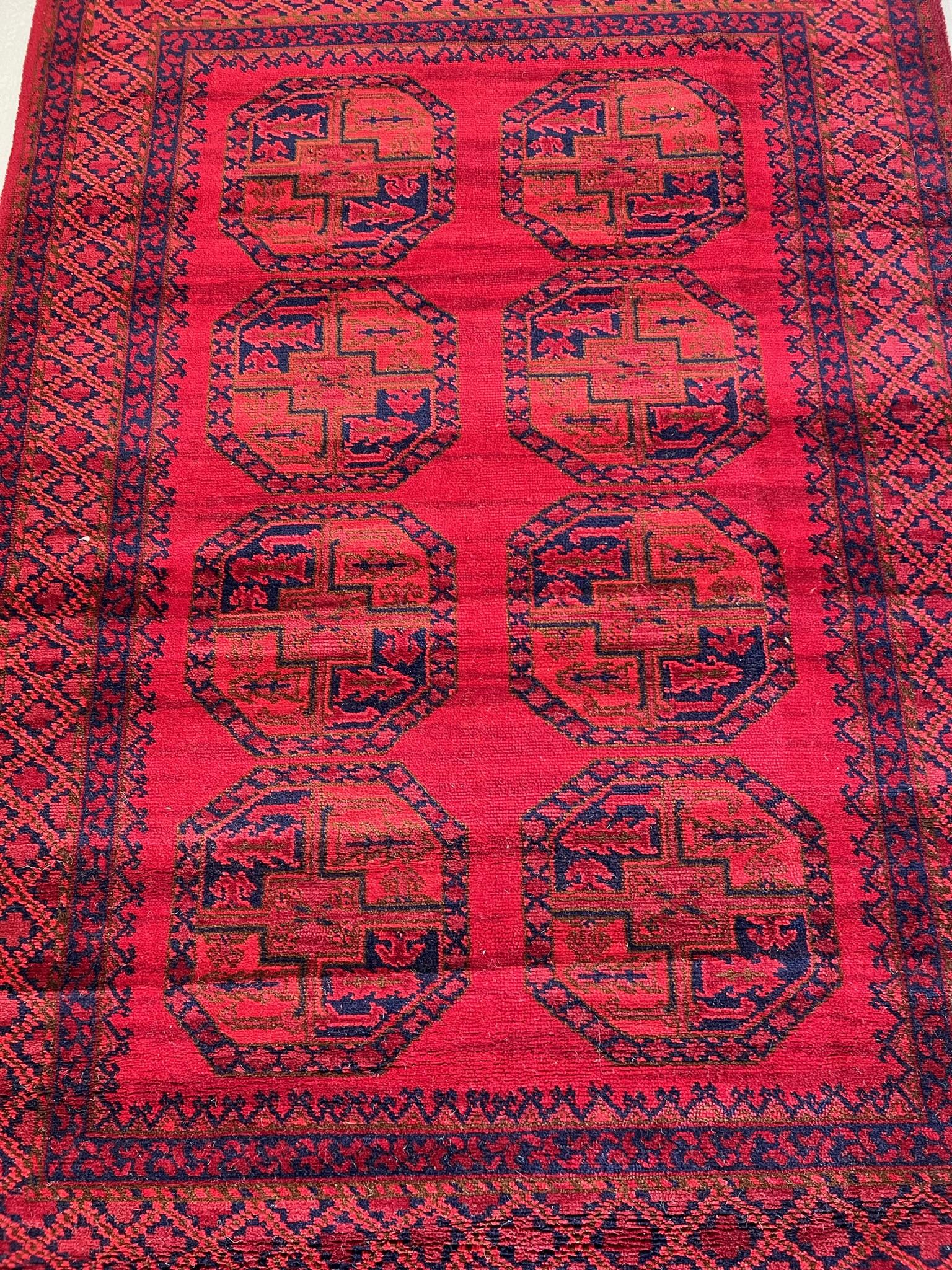 60's TEPPICH SIEGEL 8 Octagons Loop Pile UNUSED Mid Century Modern Afghan Rug (Niederländisch) im Angebot