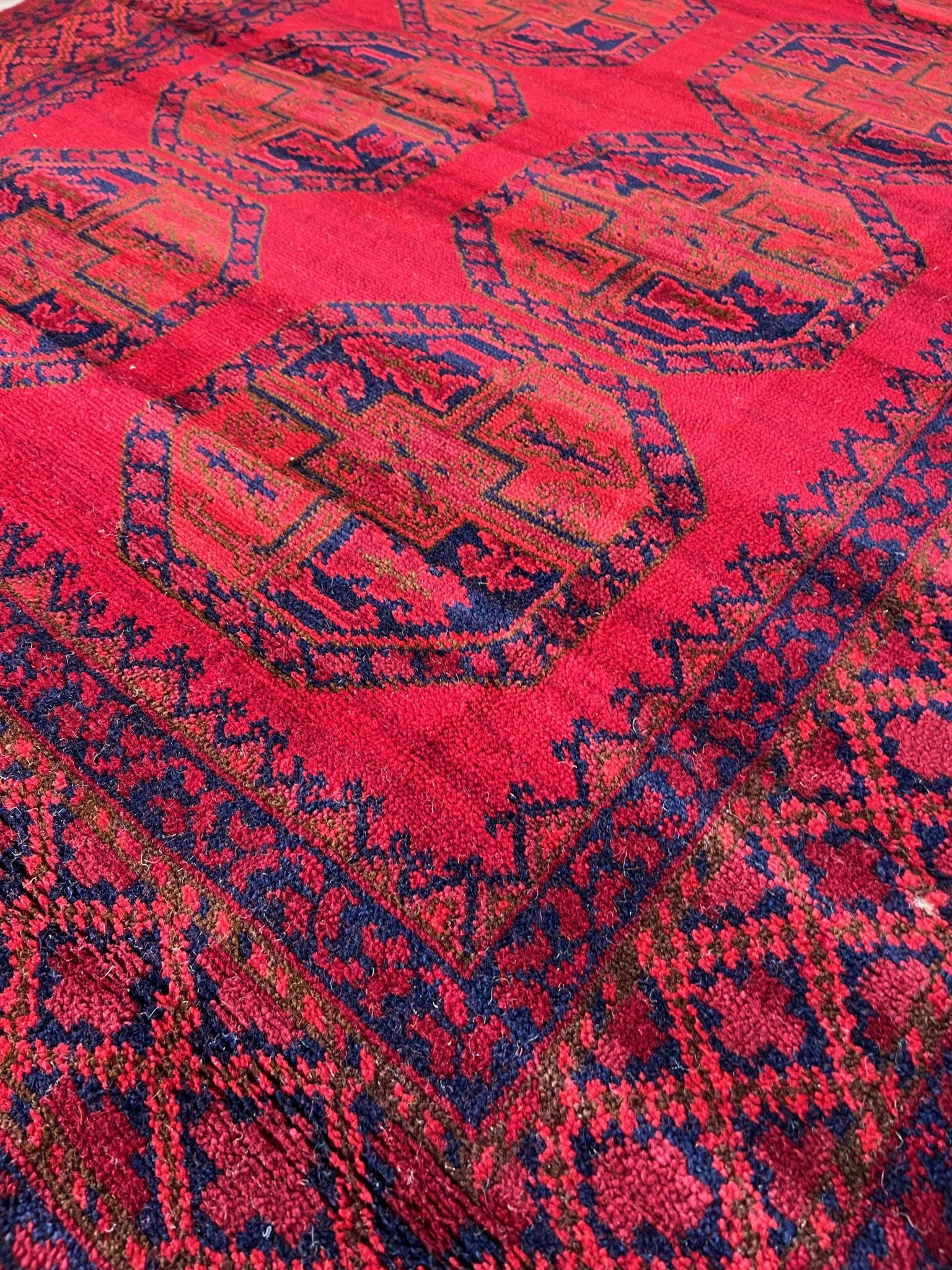60's TEPPICH SIEGEL 8 Octagons Loop Pile UNUSED Mid Century Modern Afghan Rug im Angebot 2