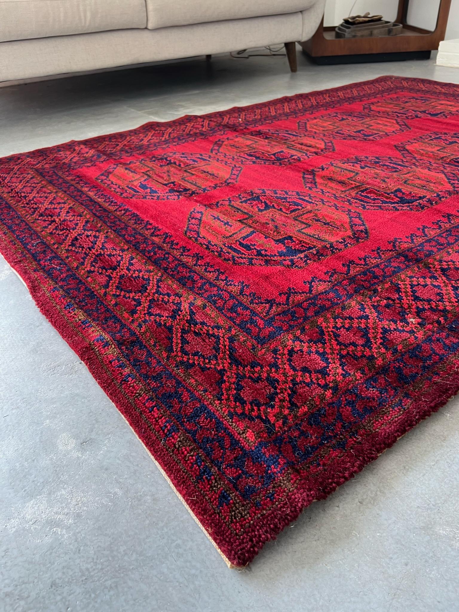 60's TEPPICH SIEGEL 8 Octagons Loop Pile UNUSED Mid Century Modern Afghan Rug im Angebot 3