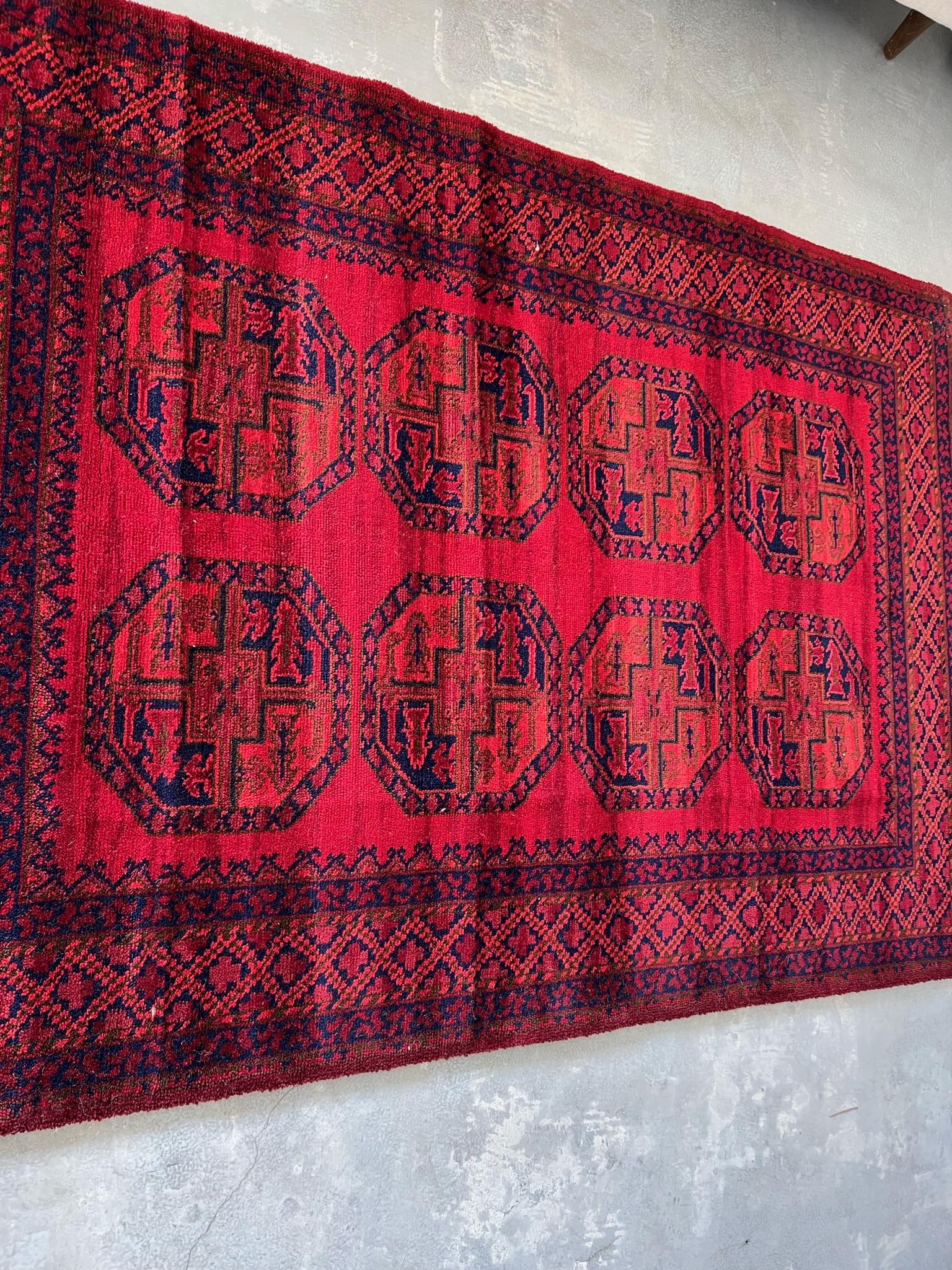 60's TEPPICH SIEGEL 8 Octagons Loop Pile UNUSED Mid Century Modern Afghan Rug im Angebot 4