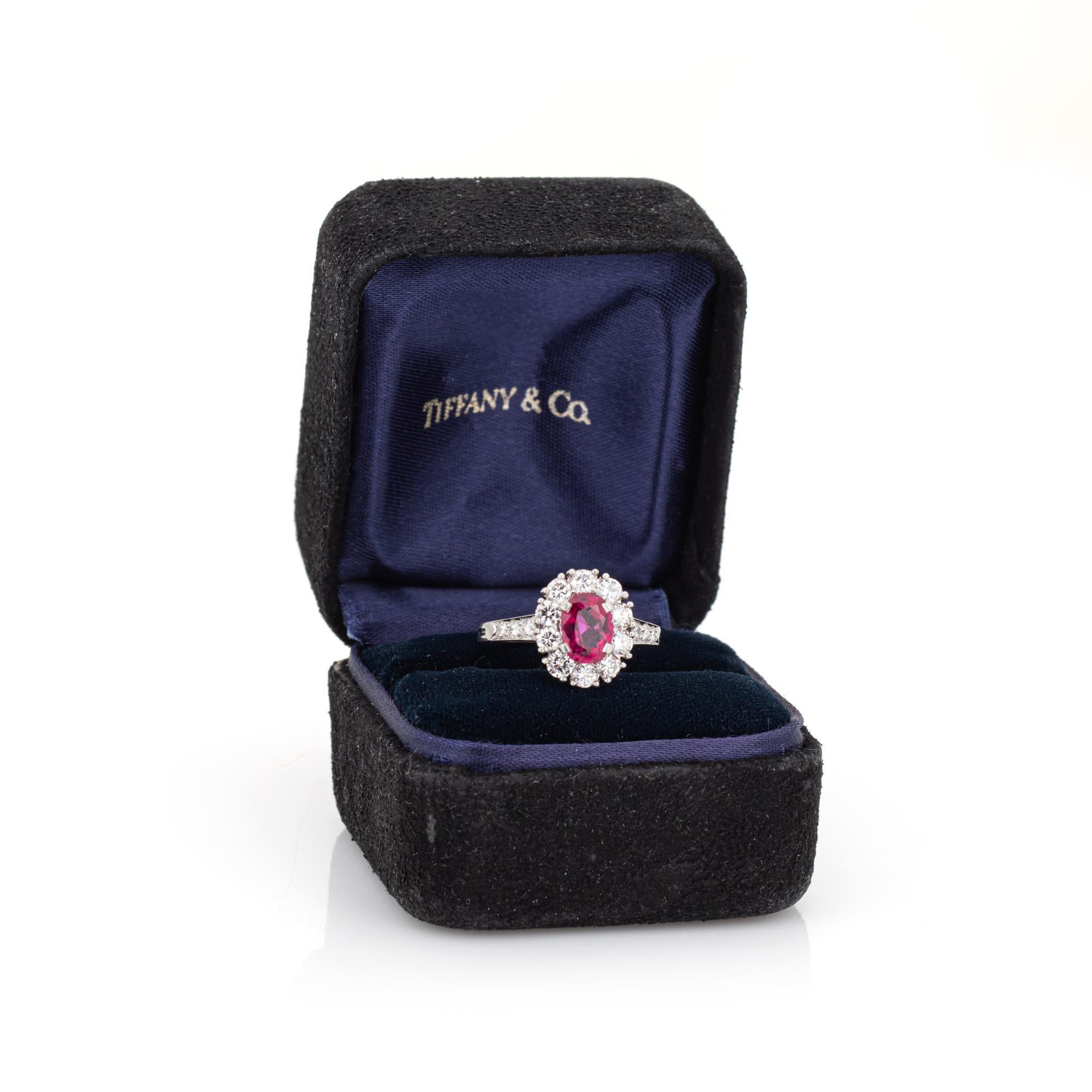 60s Tiffany & Co Burma Ruby Diamond Ring Platinum Sz 5.5 Gemstone Engagement  en vente 1